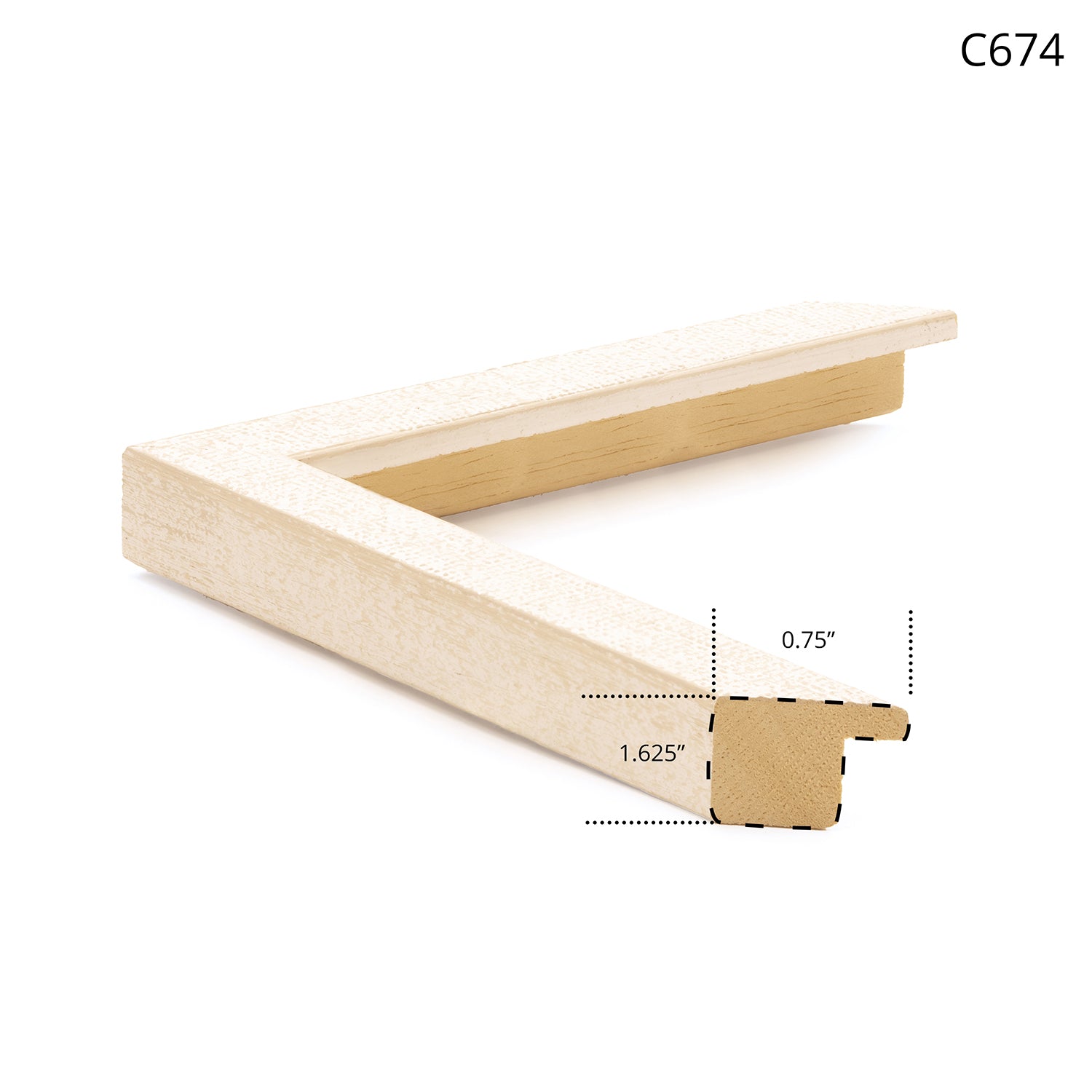 C674 wall frame in textured off-white finish with a simple design