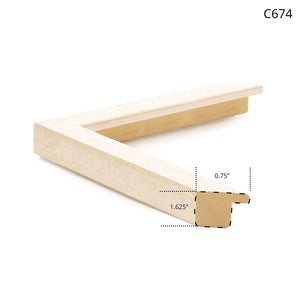 C674 wall frame in textured cream color, showcasing a simple and elegant design.