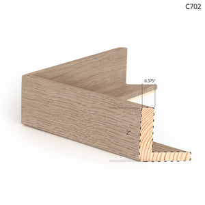 Wooden frame sample in light oak finish, showcasing a modern design.