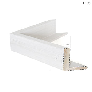 White wooden frame corner detail with a textured finish, showcasing a modern design.