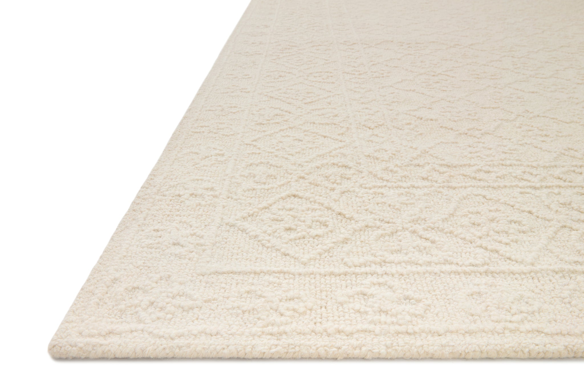 side view of Cecelia Ivory / Ivory luxury Rug