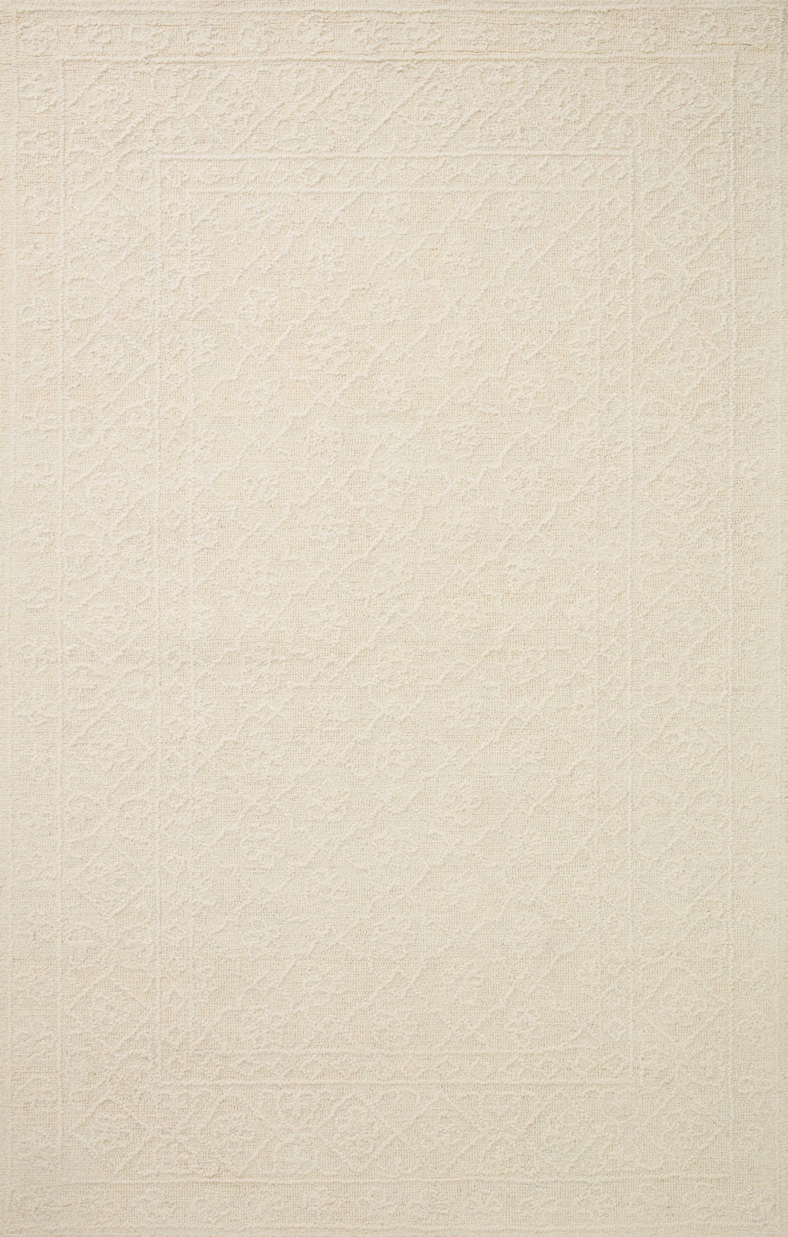 front view of Cecelia Ivory / Ivory luxury Rug