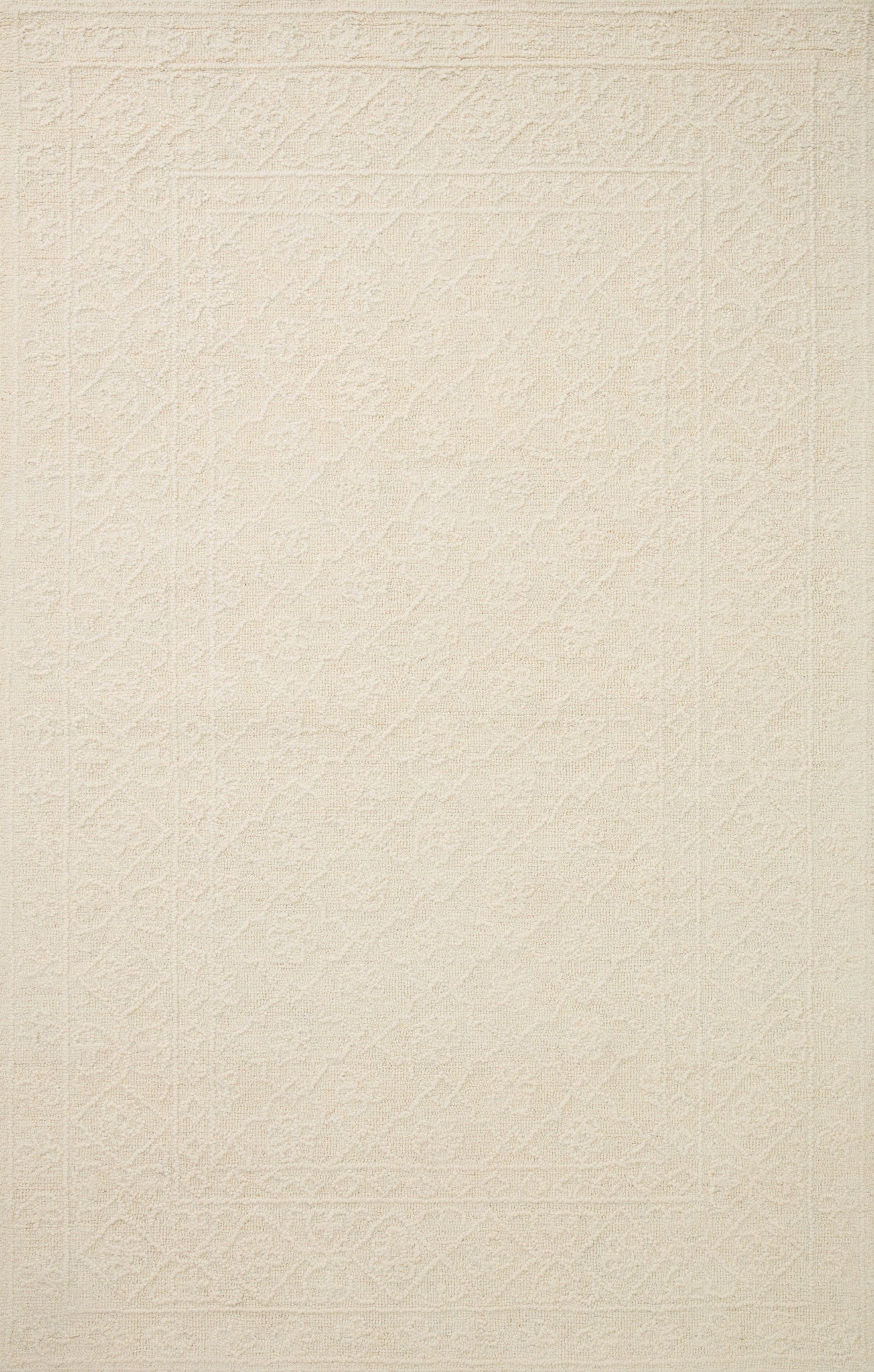 front view of Cecelia Ivory / Ivory luxury Rug