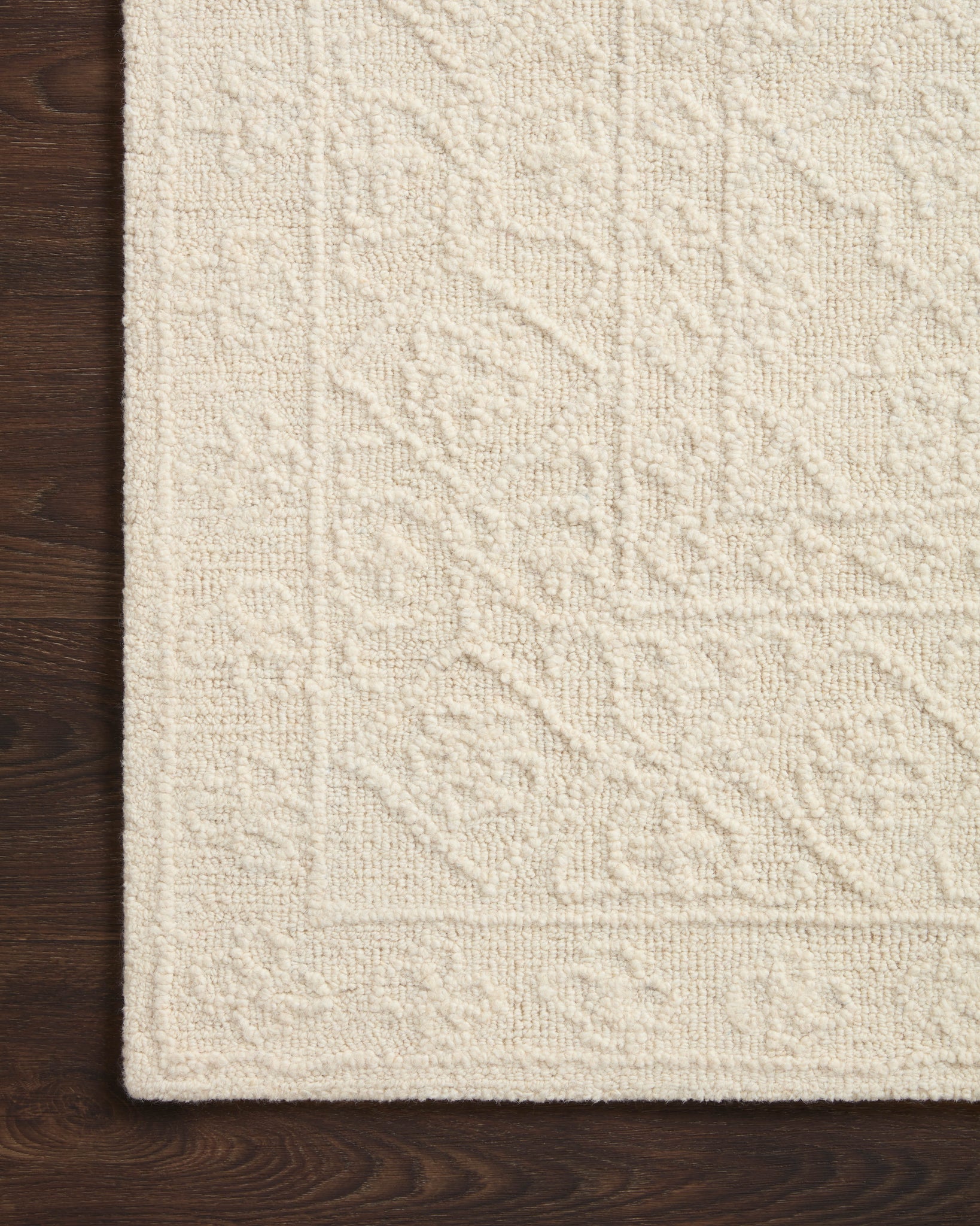 angle view of Cecelia Ivory / Ivory luxury Rug