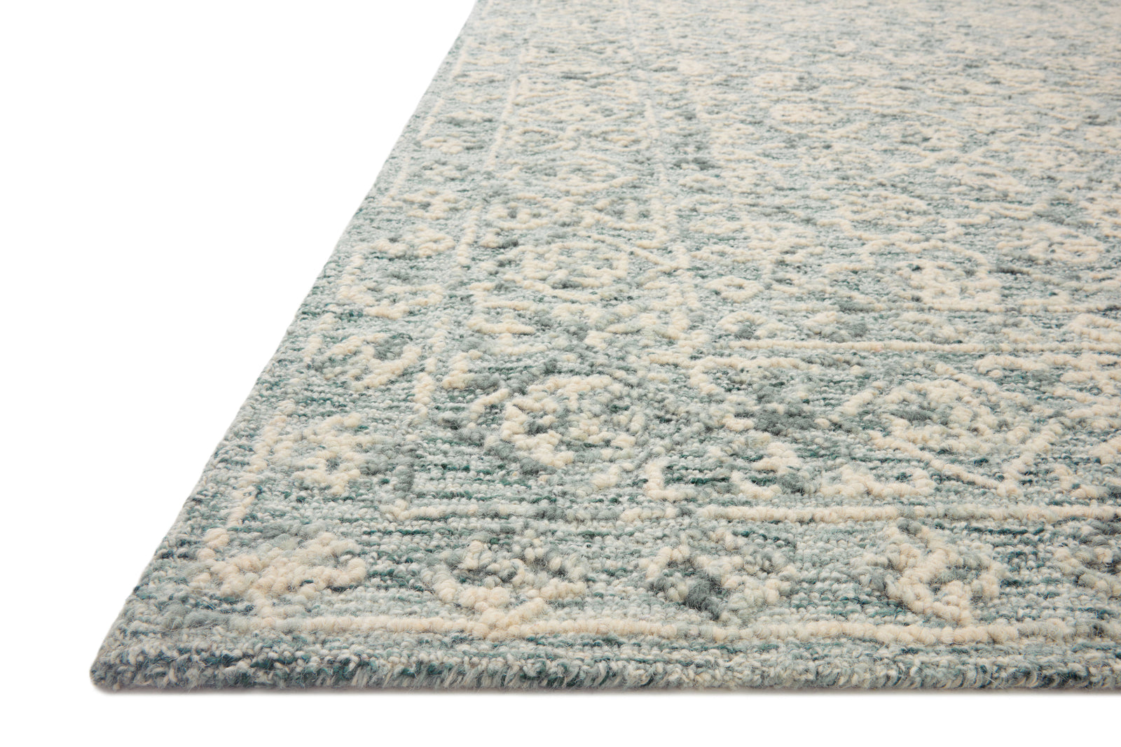 front view of Cecelia Ocean / Ivory luxury Rug