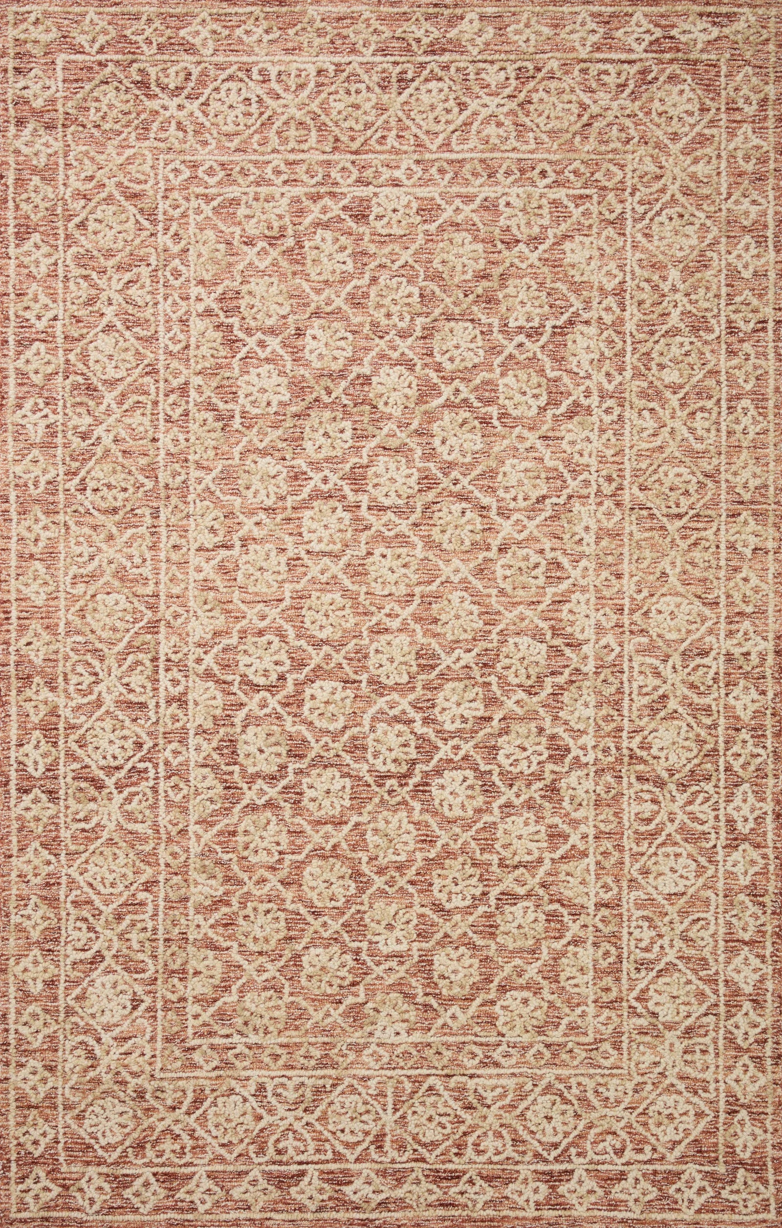 front view of Cecelia Rust / Natural luxury Rug