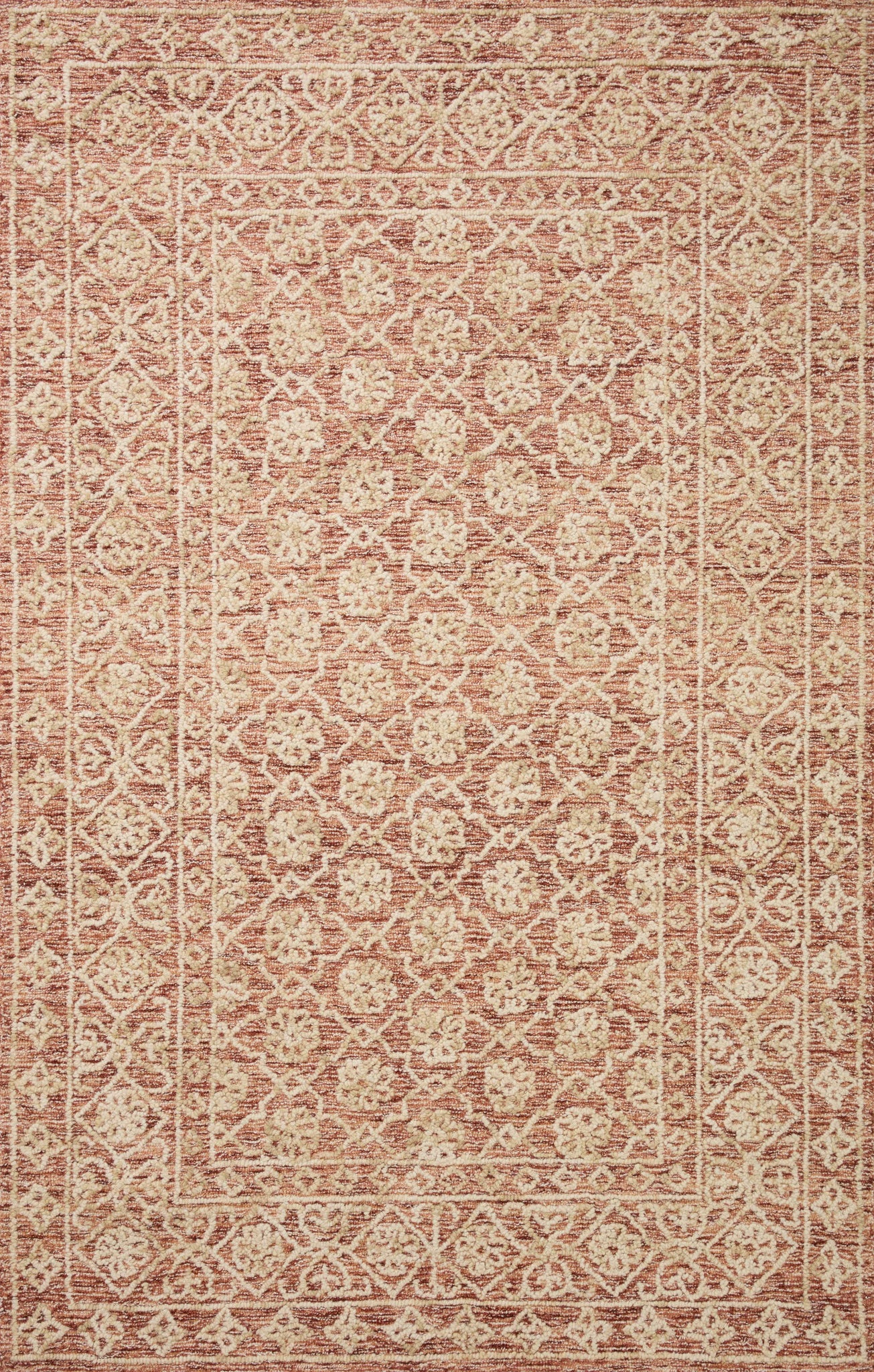 front view of Cecelia Rust / Natural luxury Rug