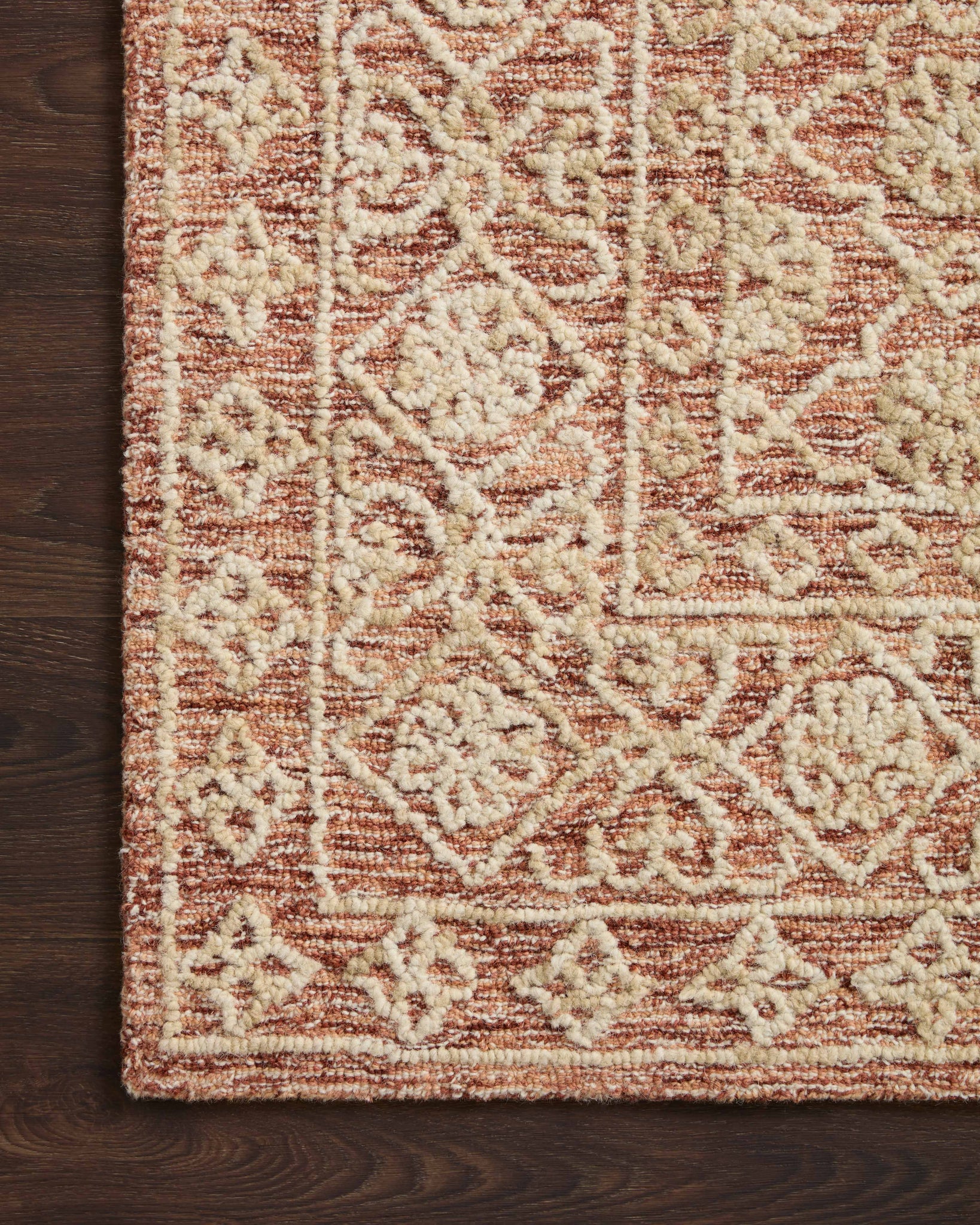 detail view of Cecelia Rust / Natural luxury Rug