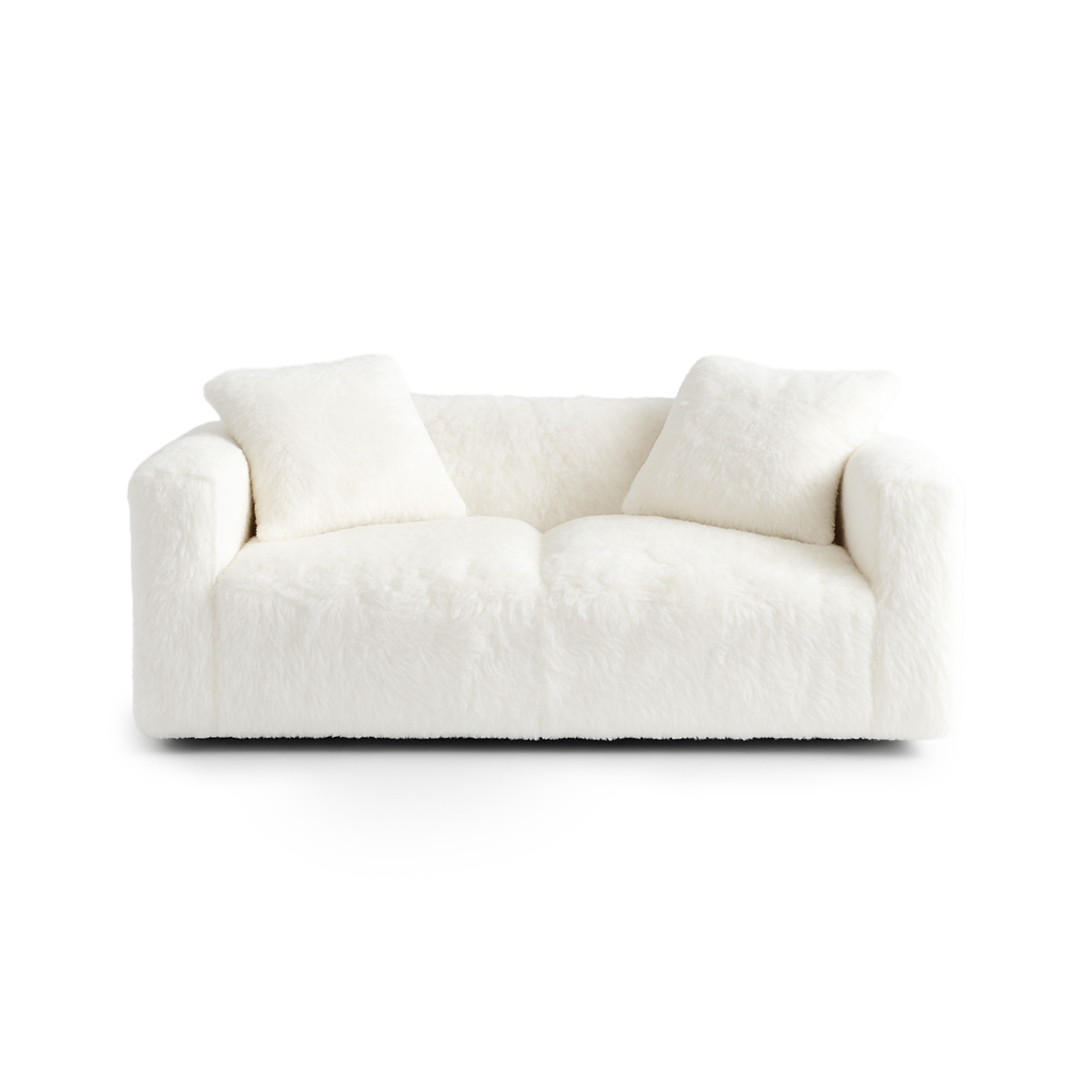 White sofa on a white background