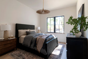 Costa Mesa Pendant 31.25" styled in a bright kitchen for warm, layered light at Laurie Yapp Home.