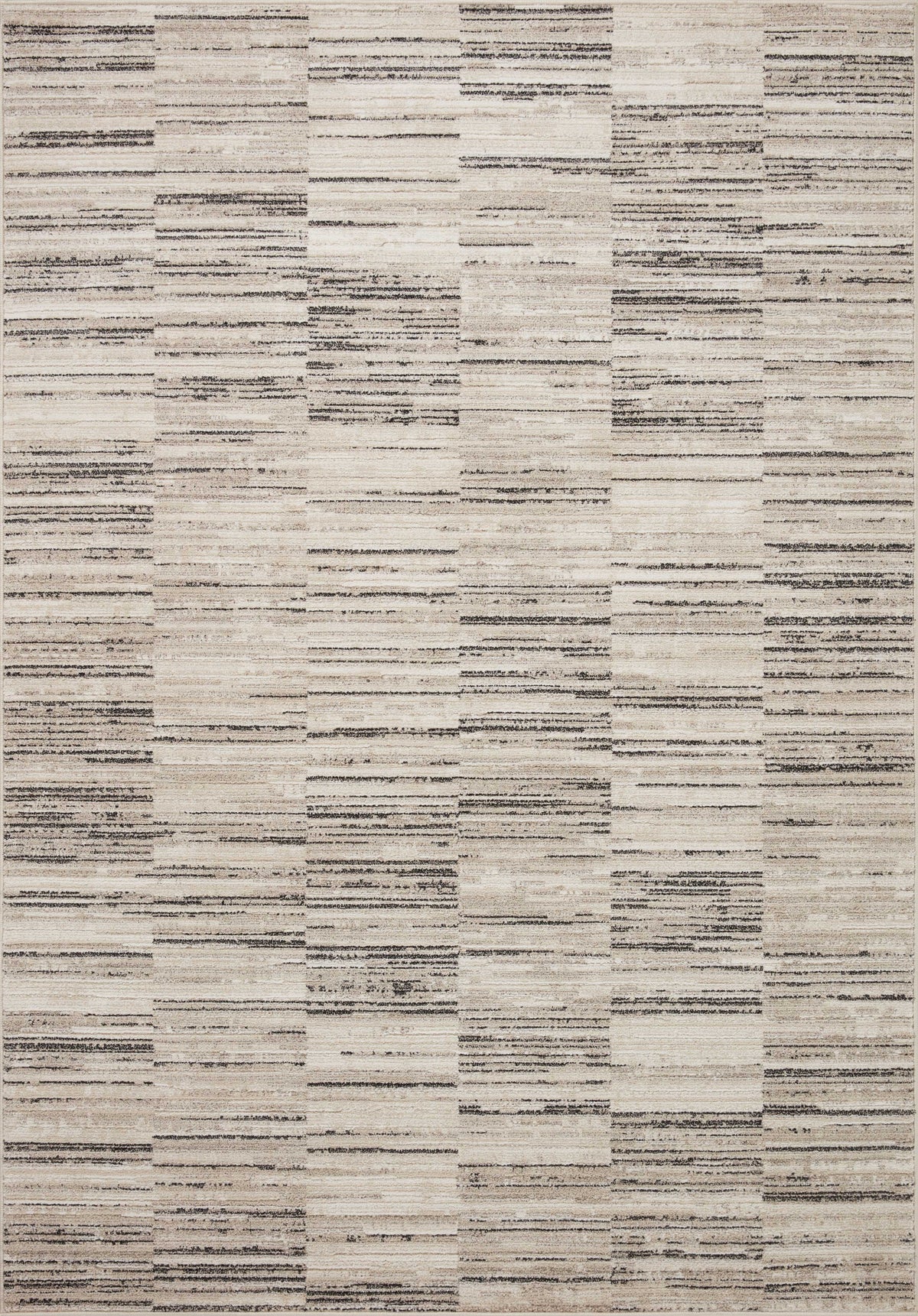 front view of Darby Charcoal / Sand luxury Rug
