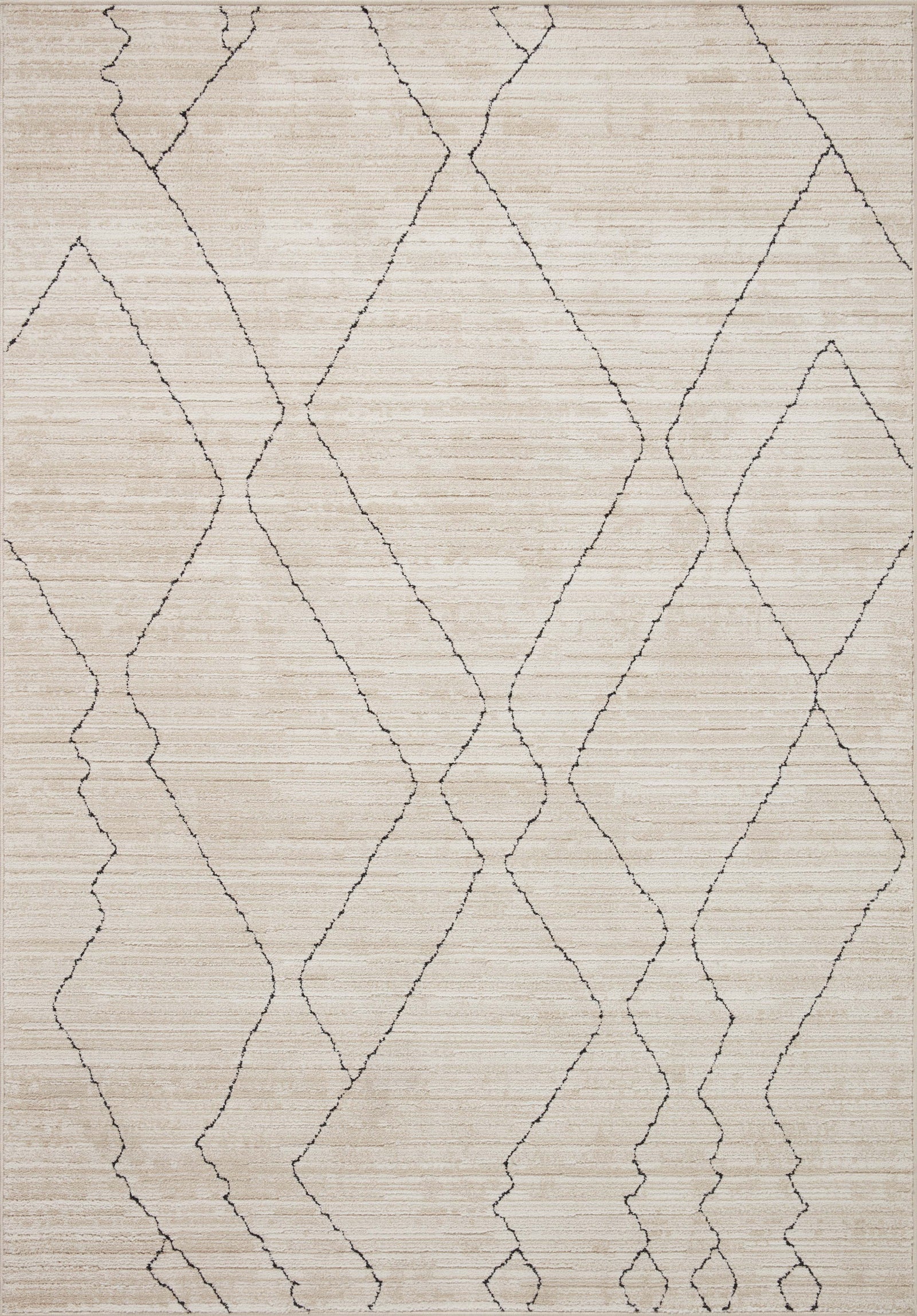 front view of Darby Sand / Charcoal luxury Rug