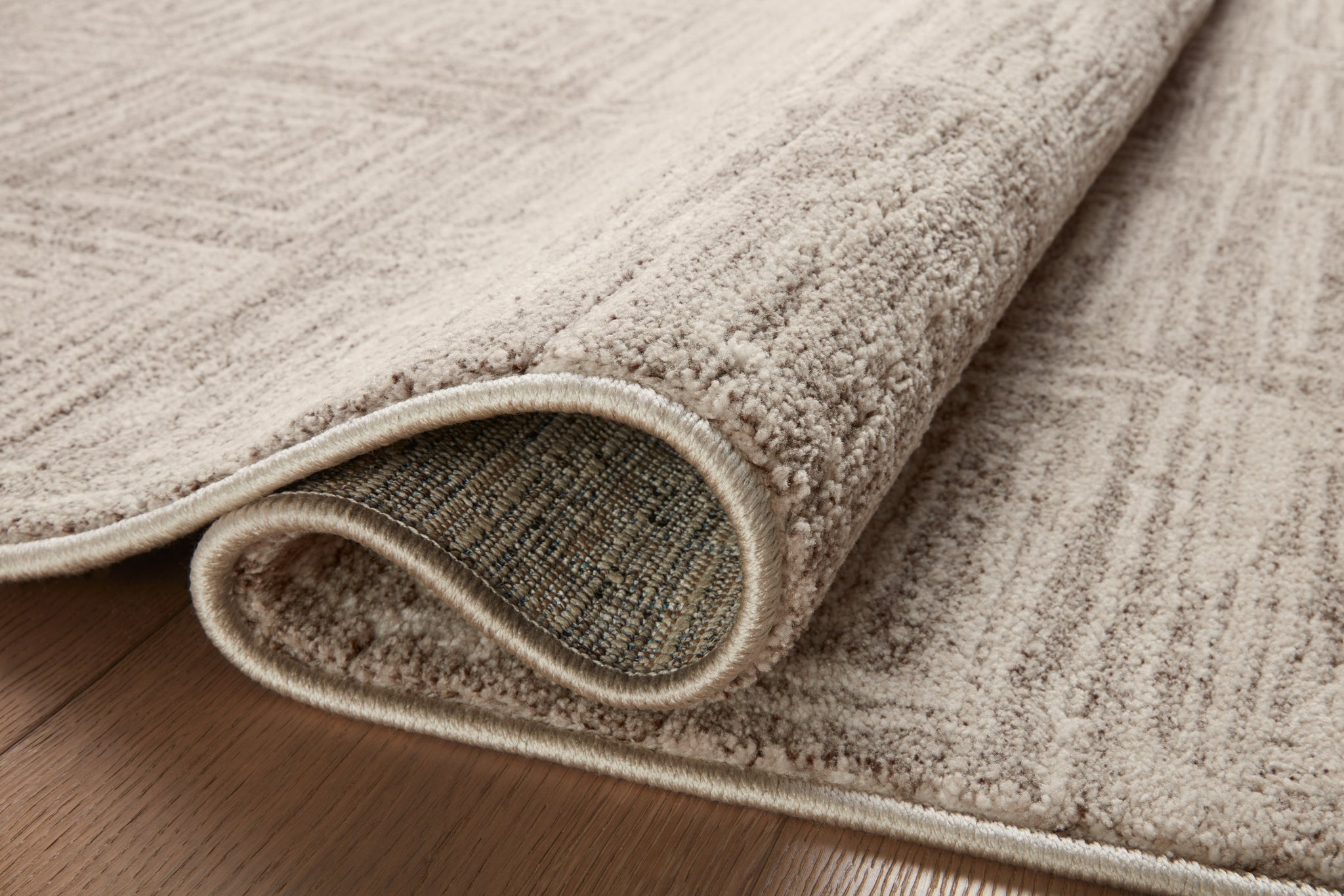 detail view of Darby Beige / Grey luxury Rug