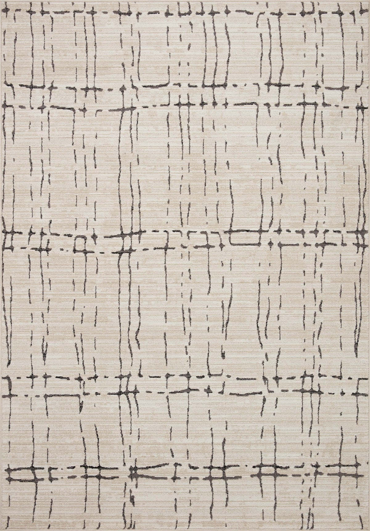 front view of Darby Sand / Dk. Grey luxury Rug