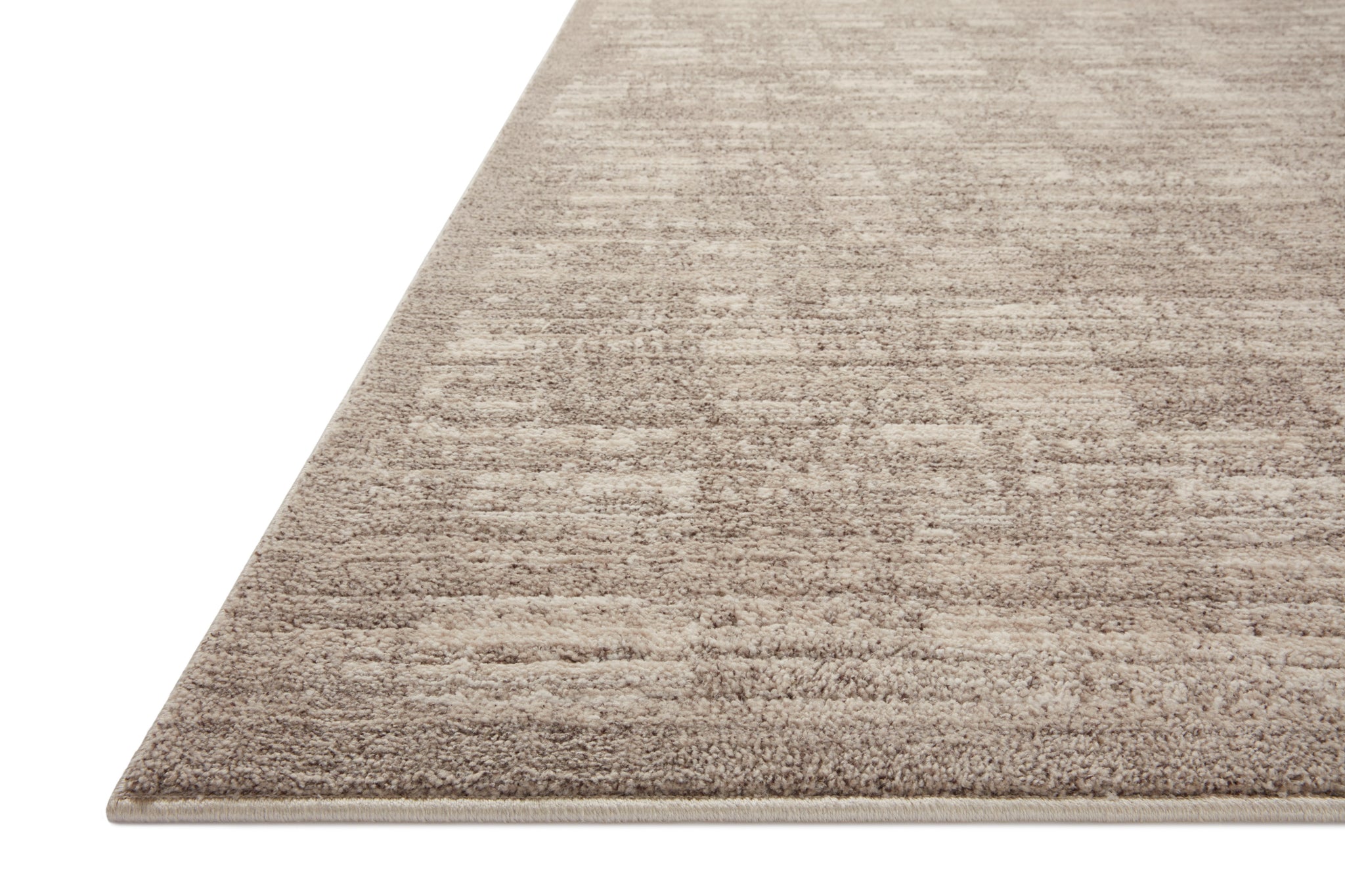 side view of Darby Pebble / Sand luxury Rug