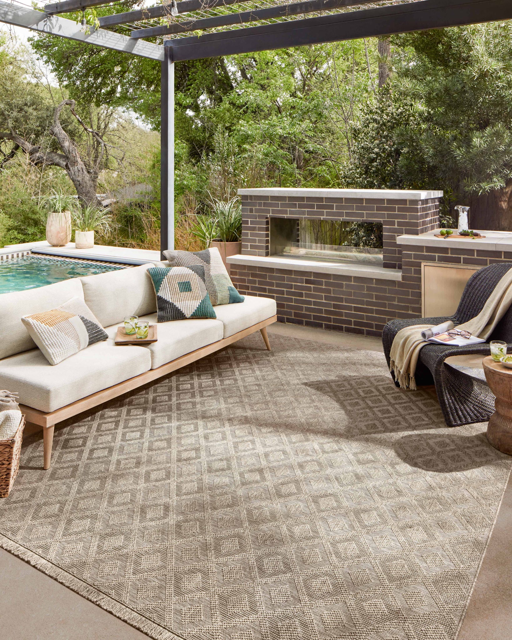 angle view of Dawn Natural luxury Rug