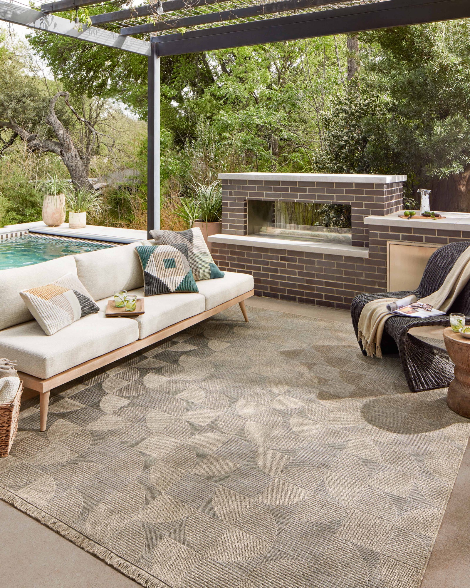 front view of Dawn Natural luxury Rug