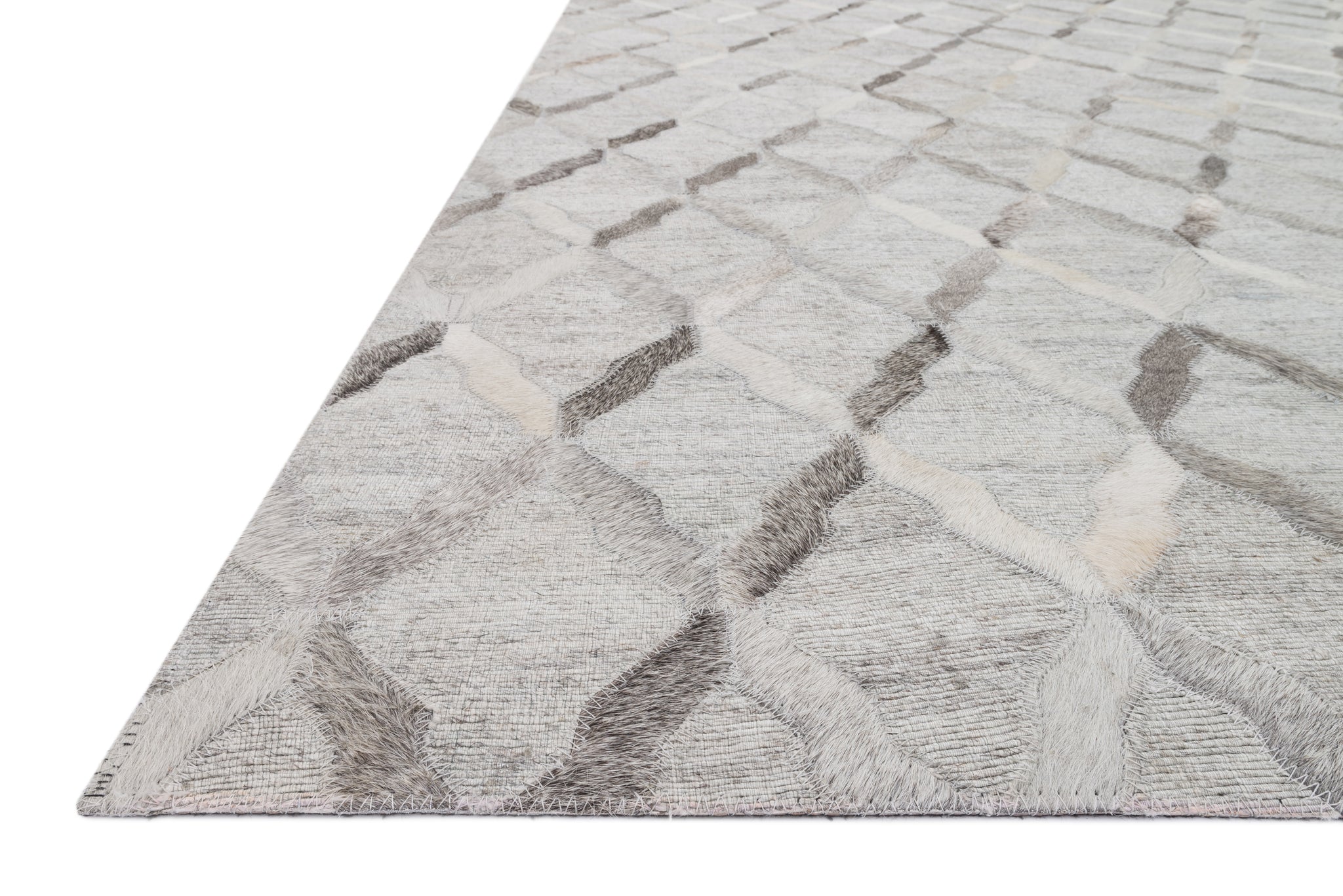 angle view of Dorado Grey / Grey luxury Rug
