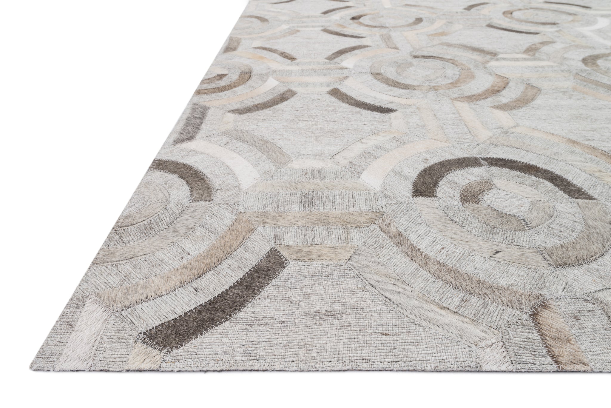 angle view of Dorado Grey / Grey luxury Rug