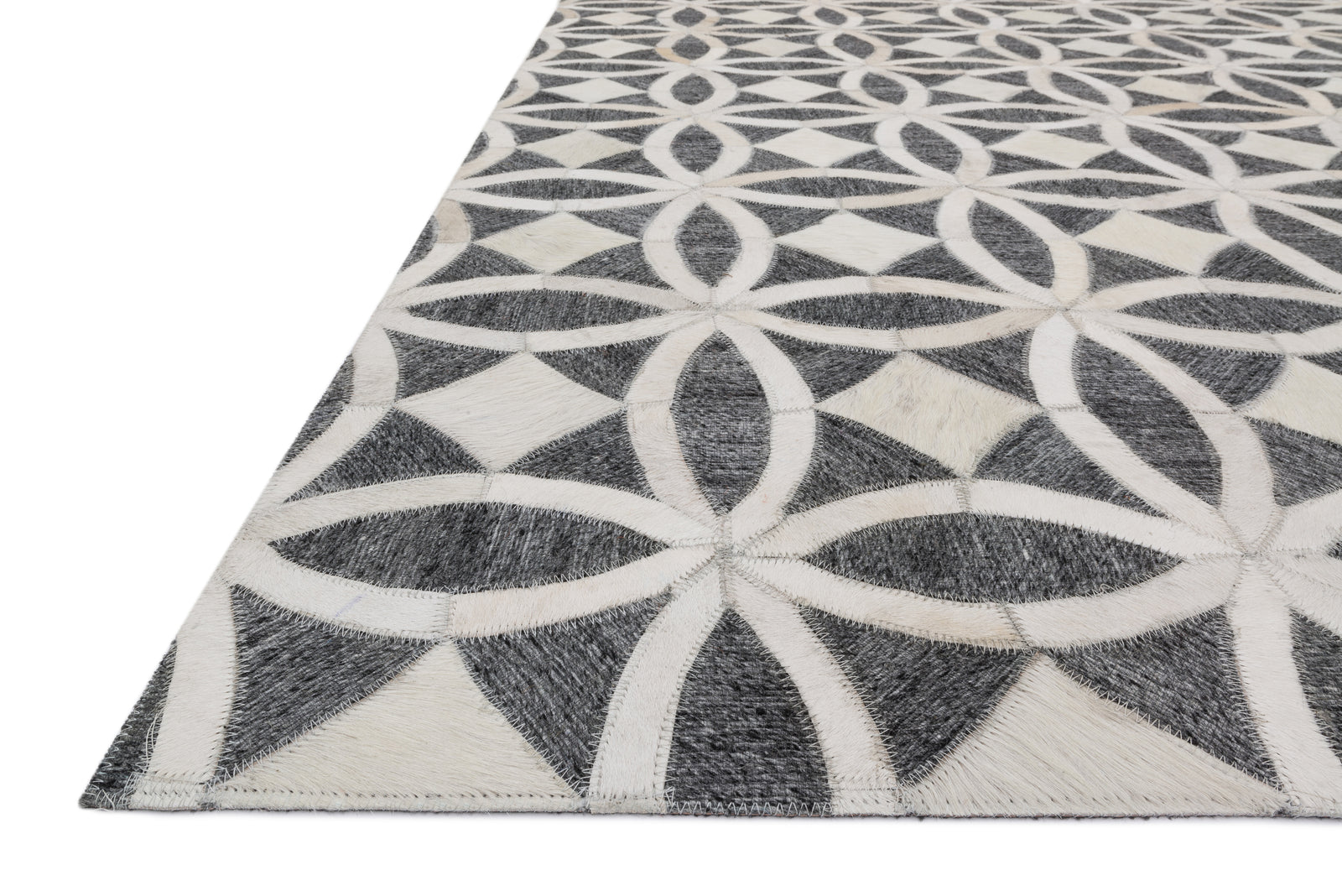 front view of Dorado Graphite / Ivory luxury Rug