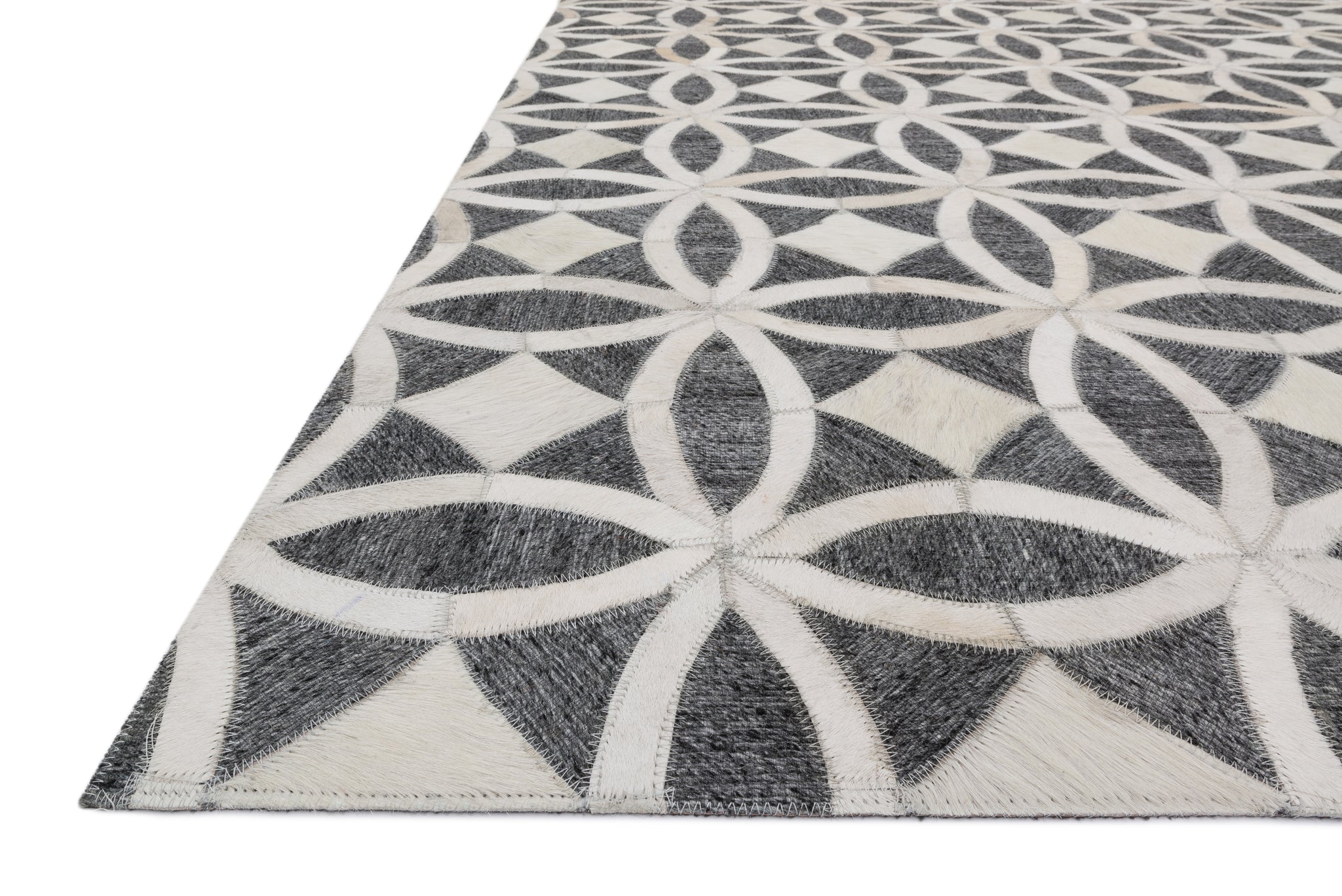 angle view of Dorado Graphite / Ivory luxury Rug