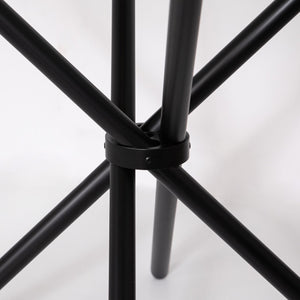 Close-up of black metal frame on a white background