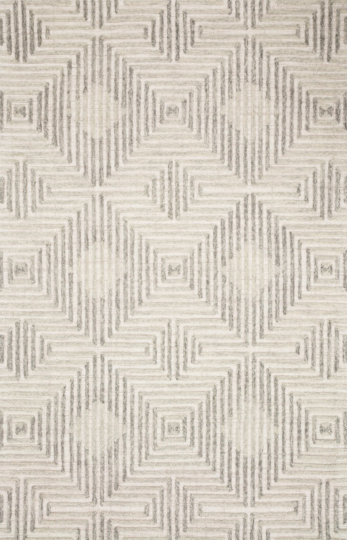 front view of Ehren Grey / Silver luxury Rug