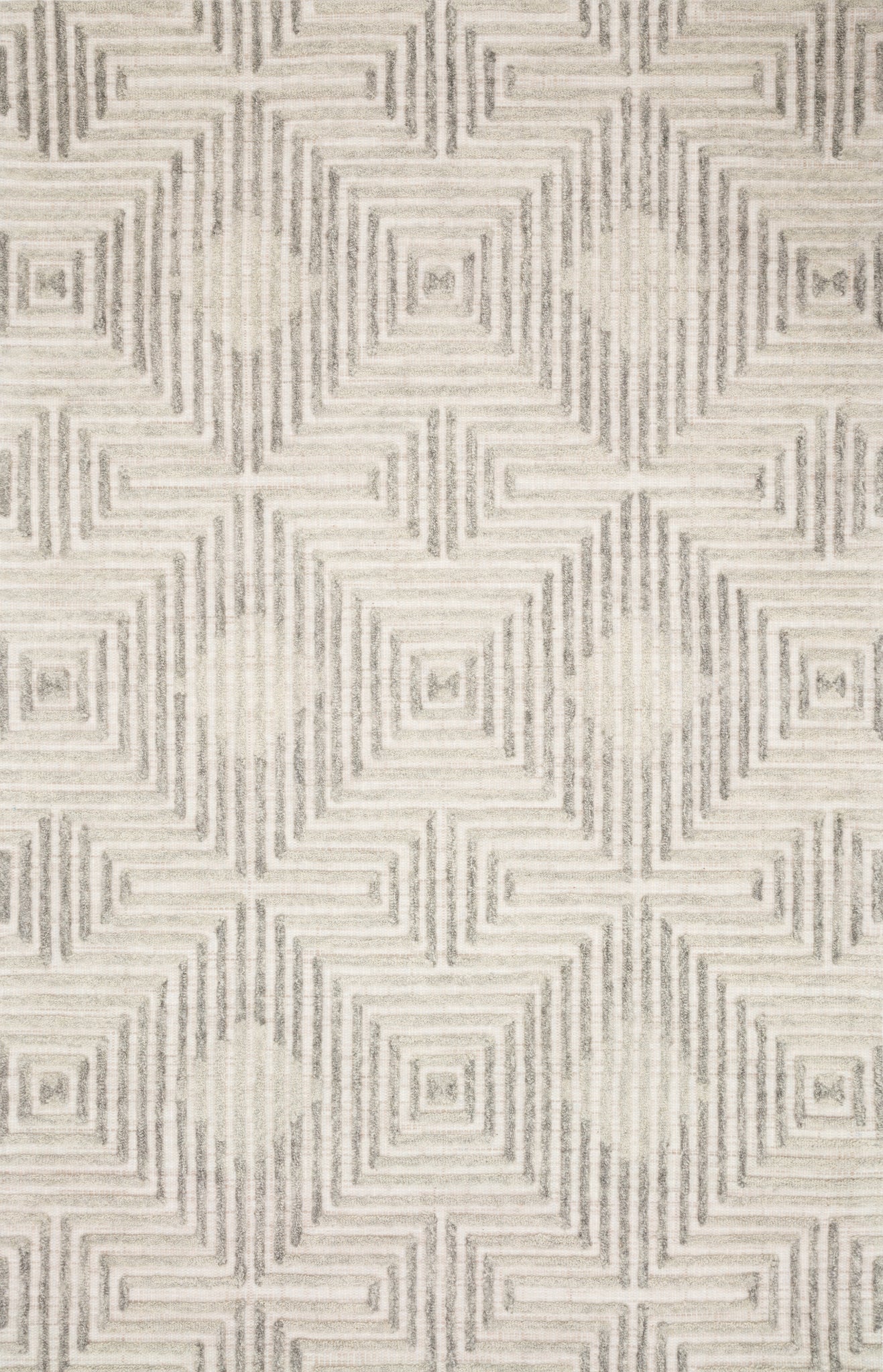 front view of Ehren Grey / Silver luxury Rug