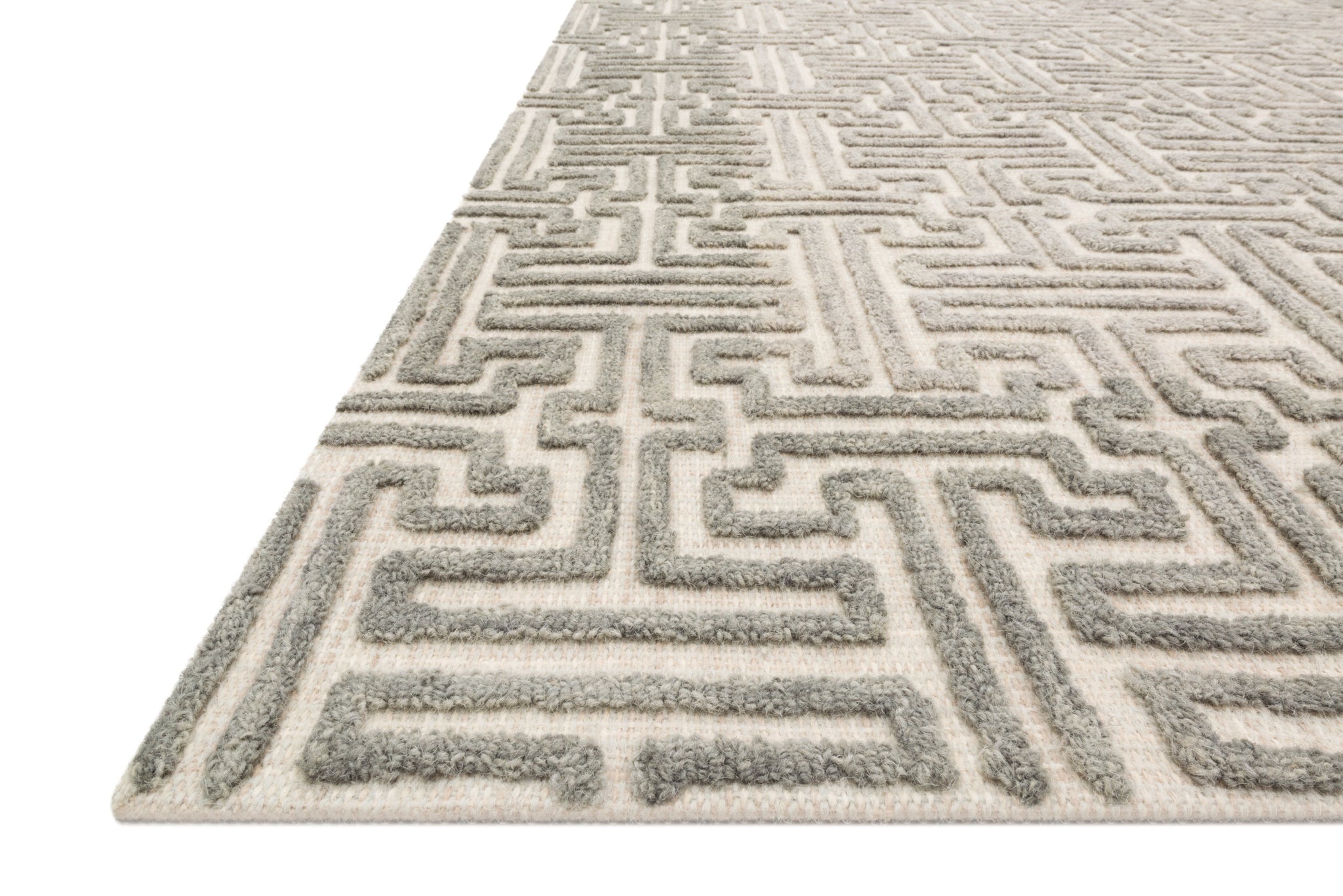 angle view of Ehren Stone / Sand luxury Rug