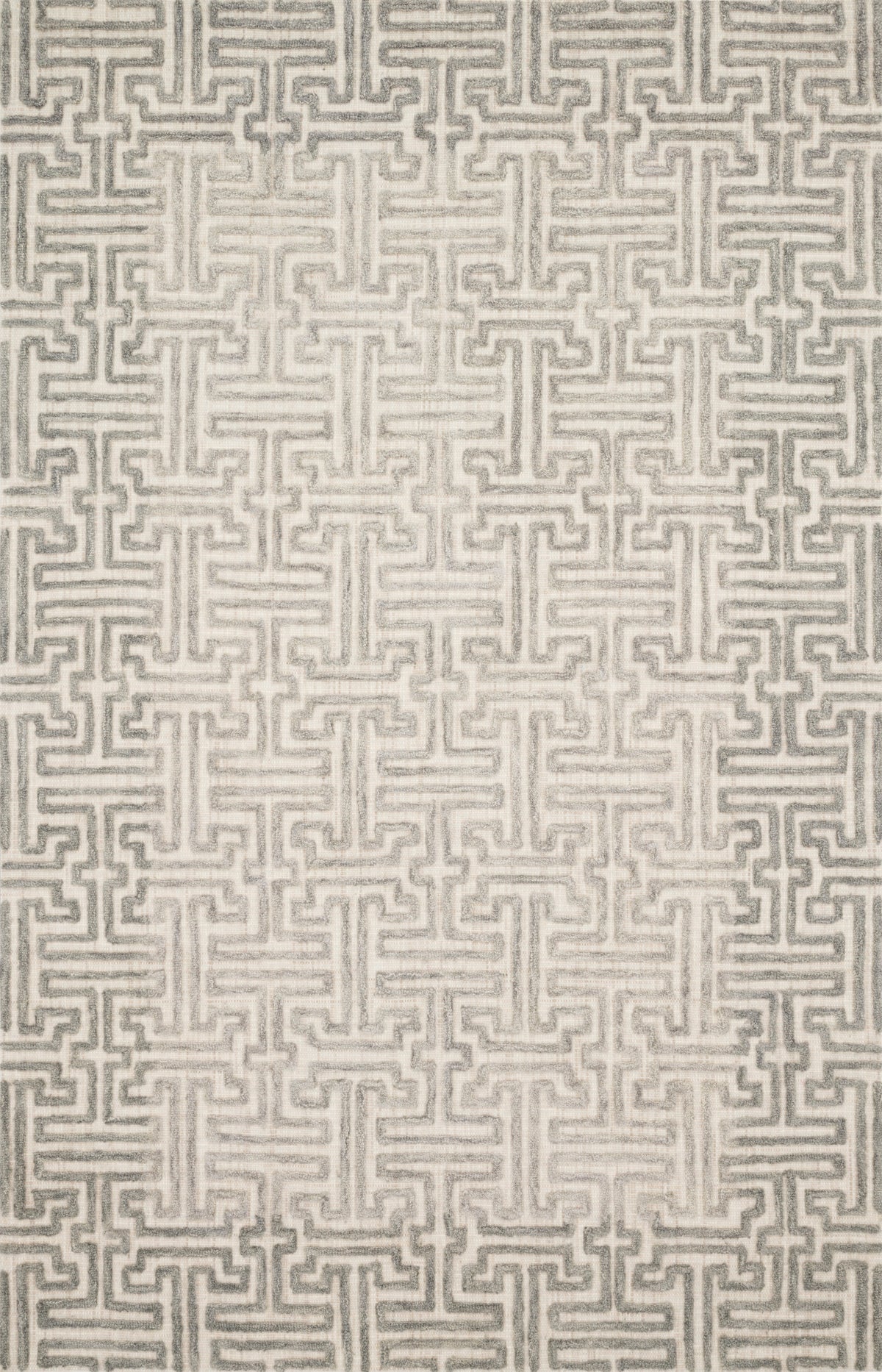 front view of Ehren Stone / Sand luxury Rug