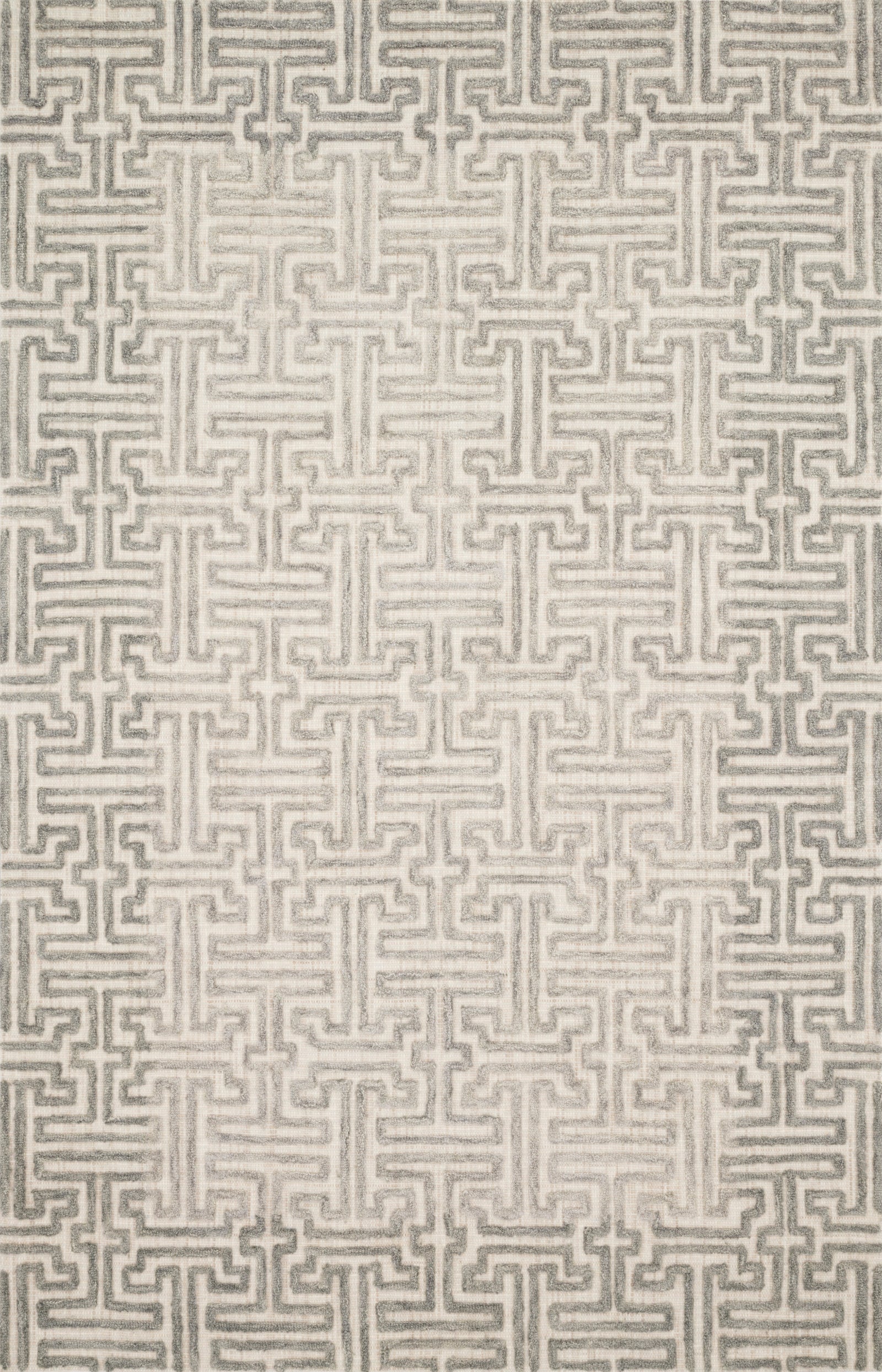 front view of Ehren Stone / Sand luxury Rug