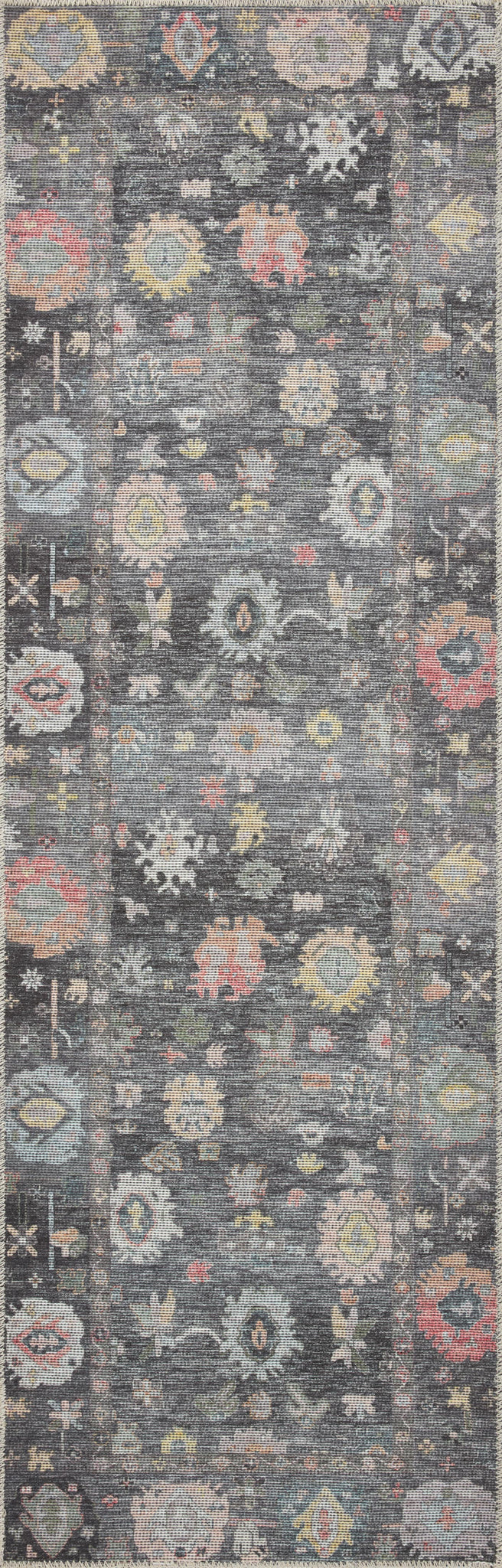 detail view of Elysium Charcoal / Multi luxury Rug