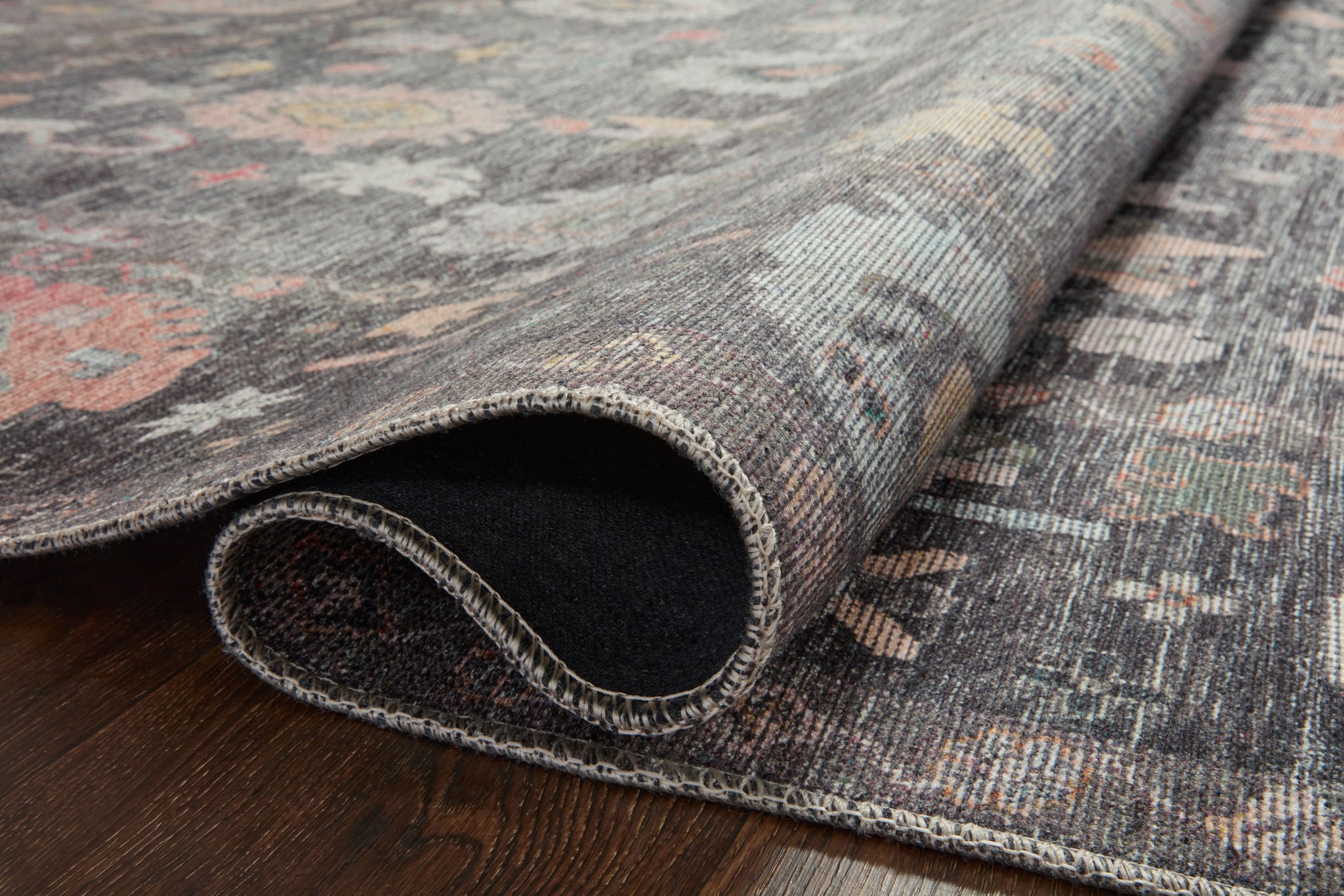 lifestyle view of Elysium Charcoal / Multi luxury Rug