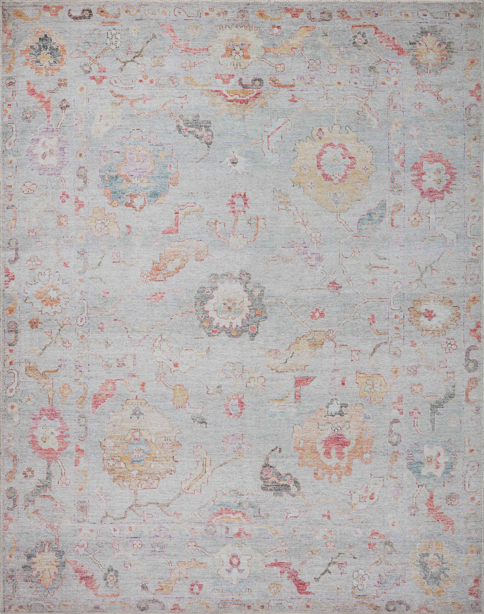angle view of Elysium Silver / Multi luxury Rug