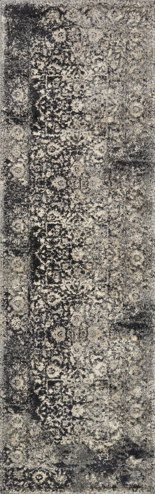 detail view of Emory Black / Ivory luxury Rug