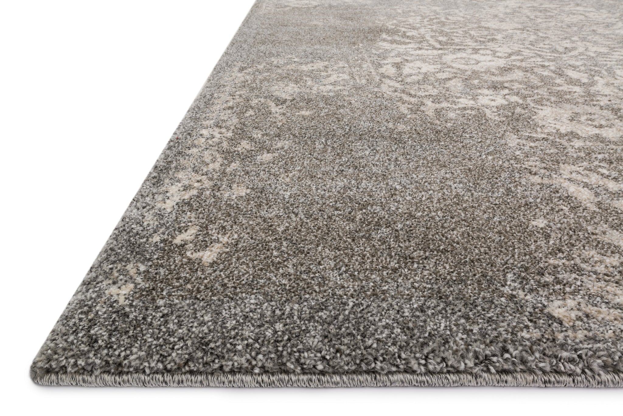 angle view of Emory Charcoal / Ivory luxury Rug