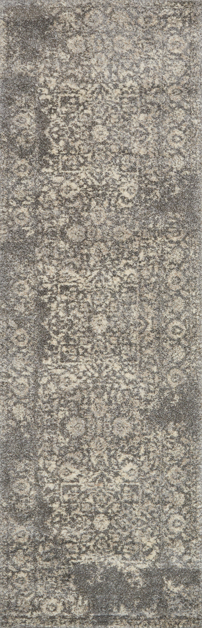 side view of Emory Charcoal / Ivory luxury Rug
