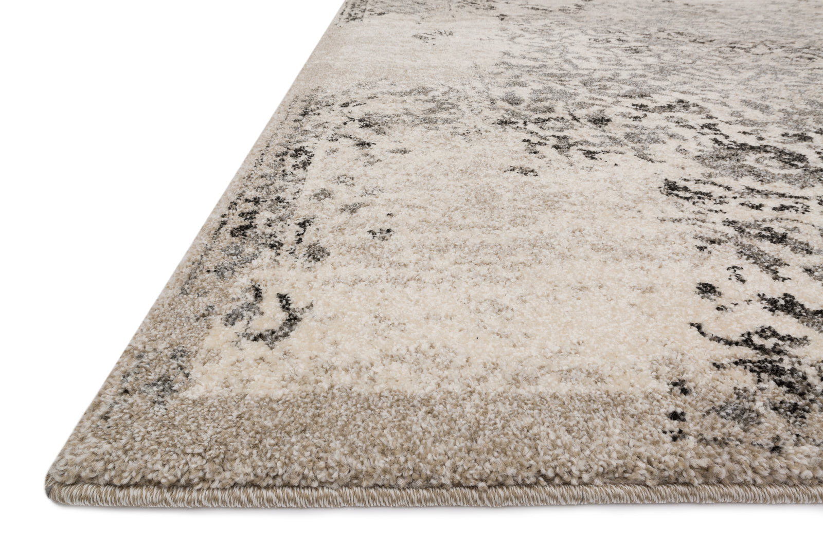 front view of Emory Ivory / Charcoal luxury Rug