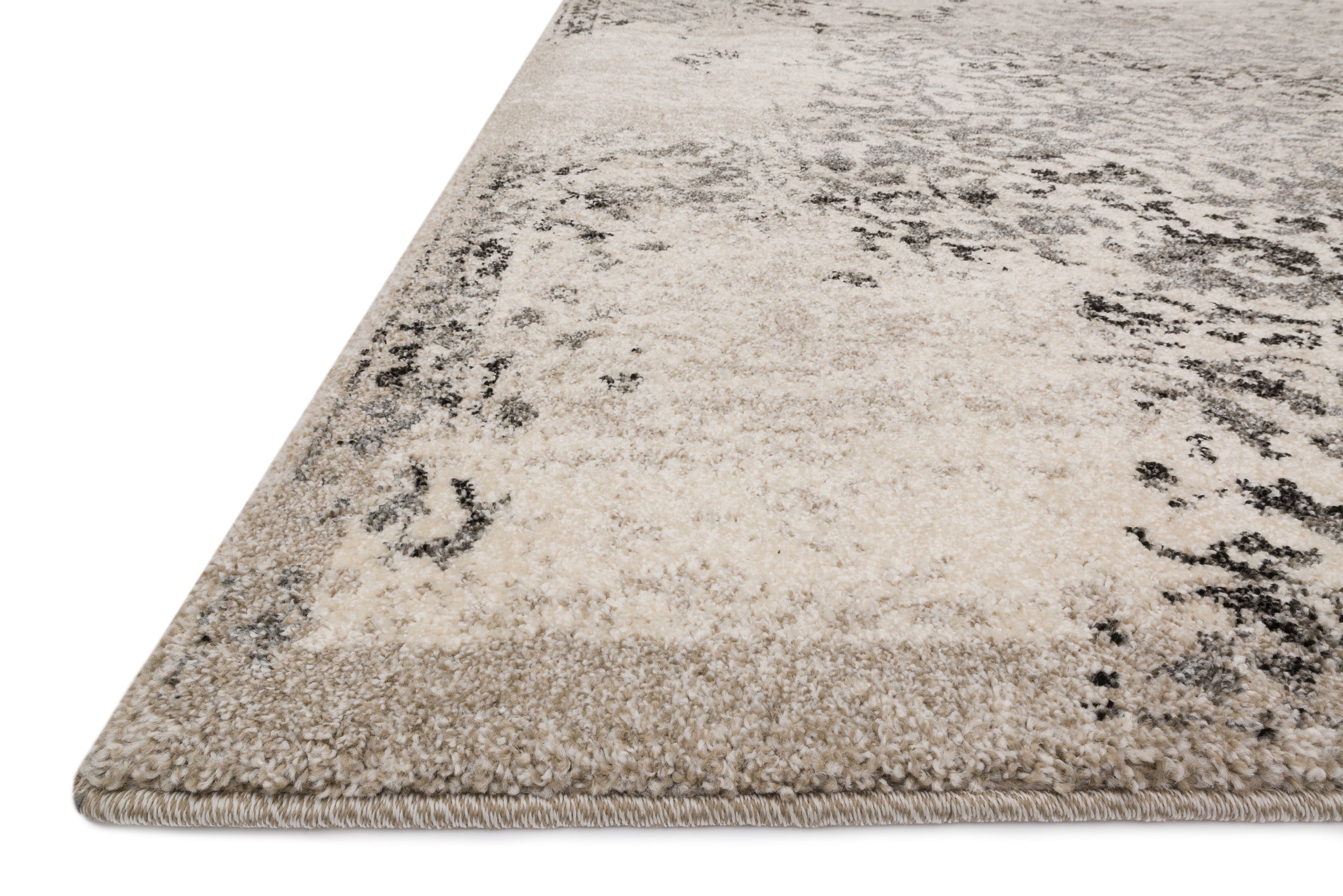 angle view of Emory Ivory / Charcoal luxury Rug
