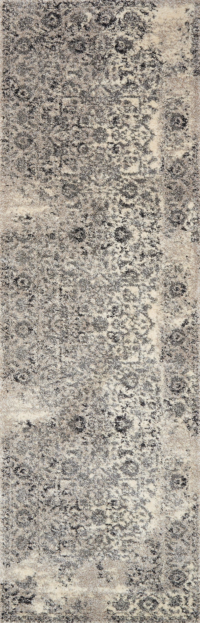 side view of Emory Ivory / Charcoal luxury Rug
