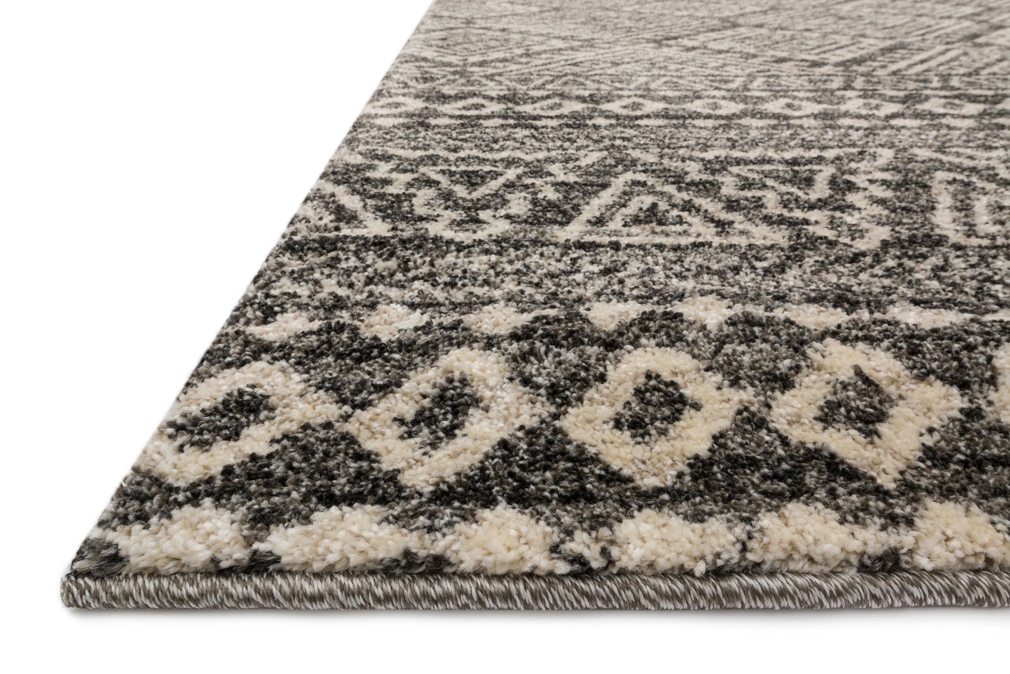 angle view of Emory Graphite / Ivory luxury Rug