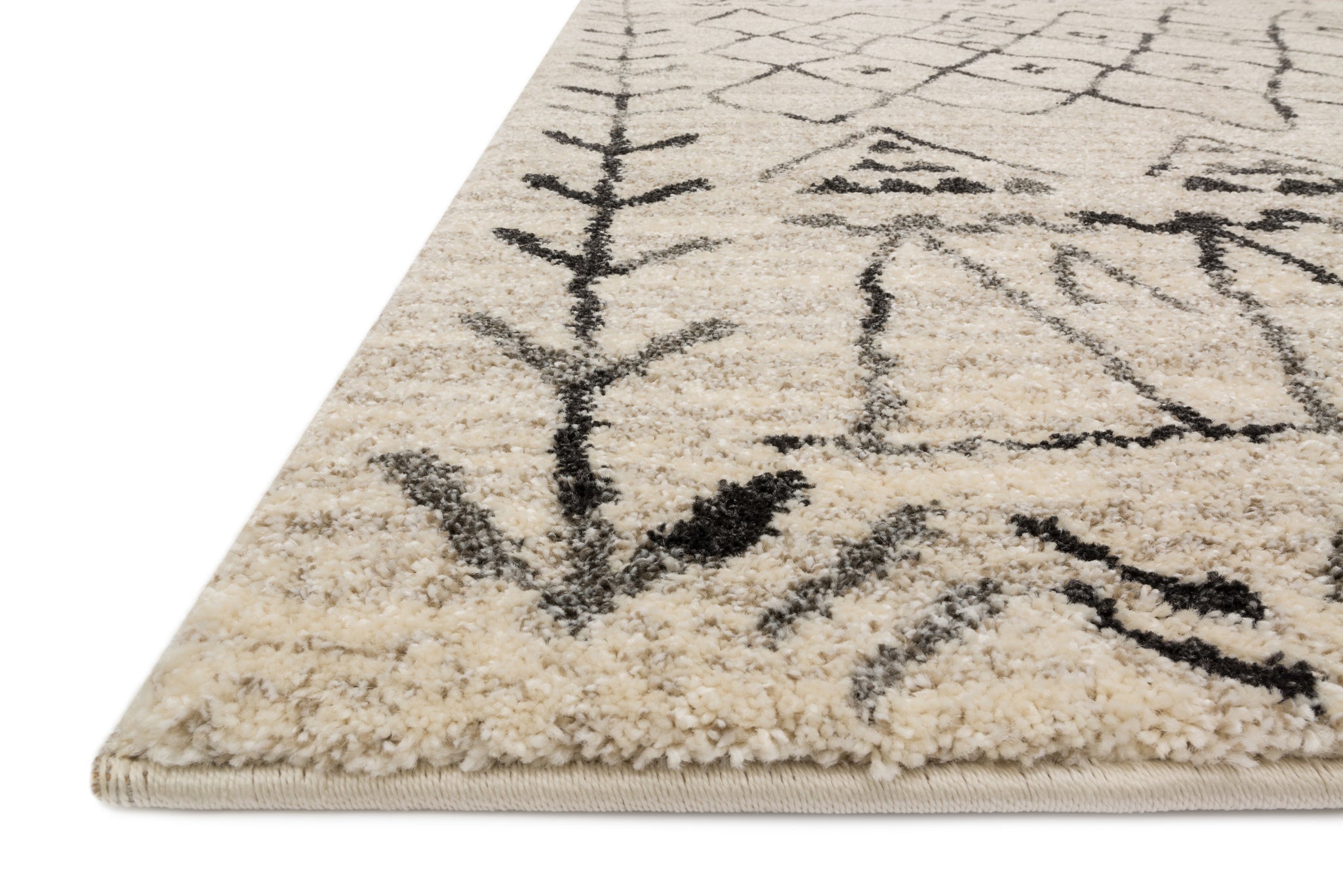 side view of Emory Heather Gray / Black luxury Rug