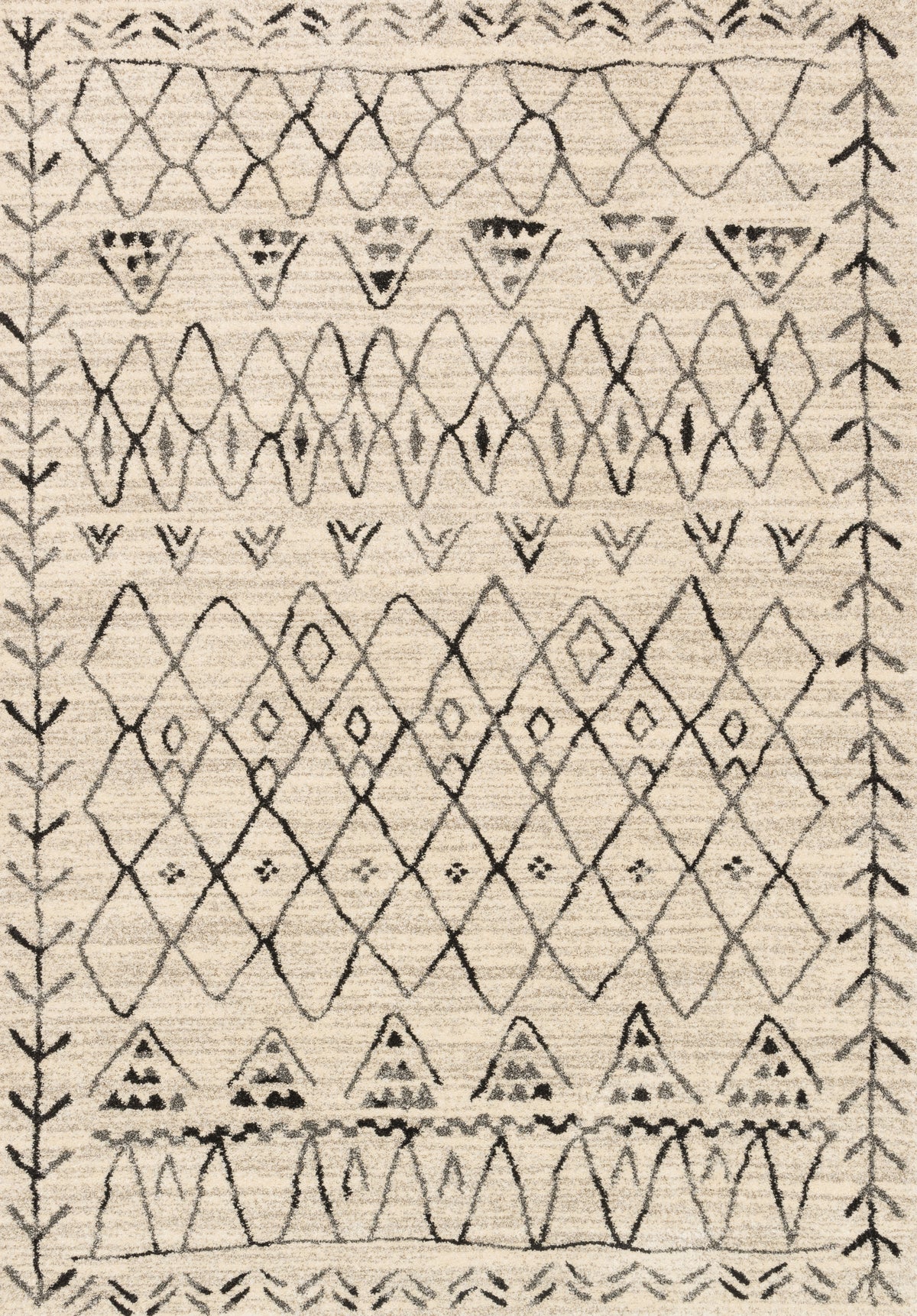 front view of Emory Heather Gray / Black luxury Rug