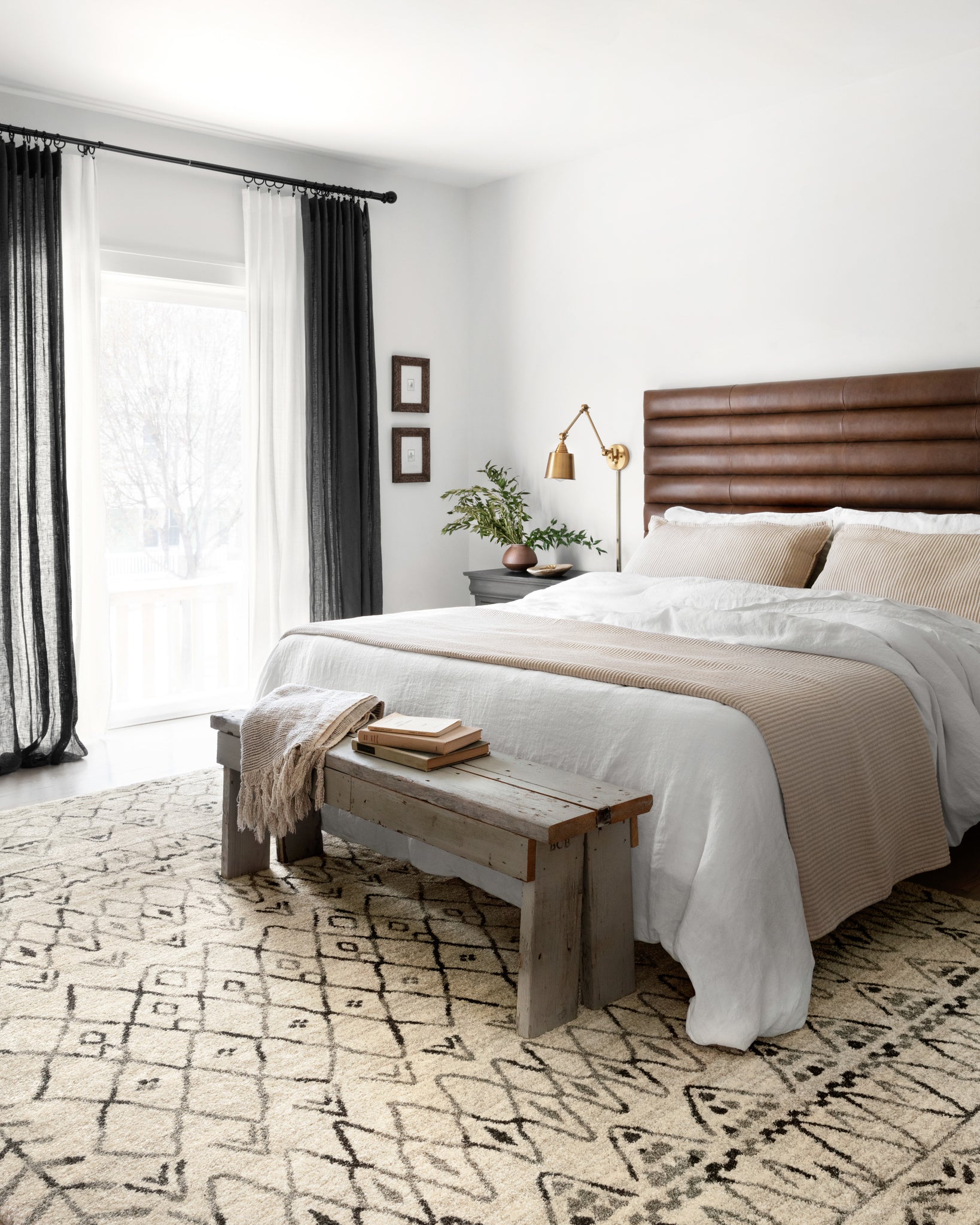 angle view of Emory Heather Gray / Black luxury Rug