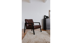 CHAISE FOX CUIR PRUNE CHARRED