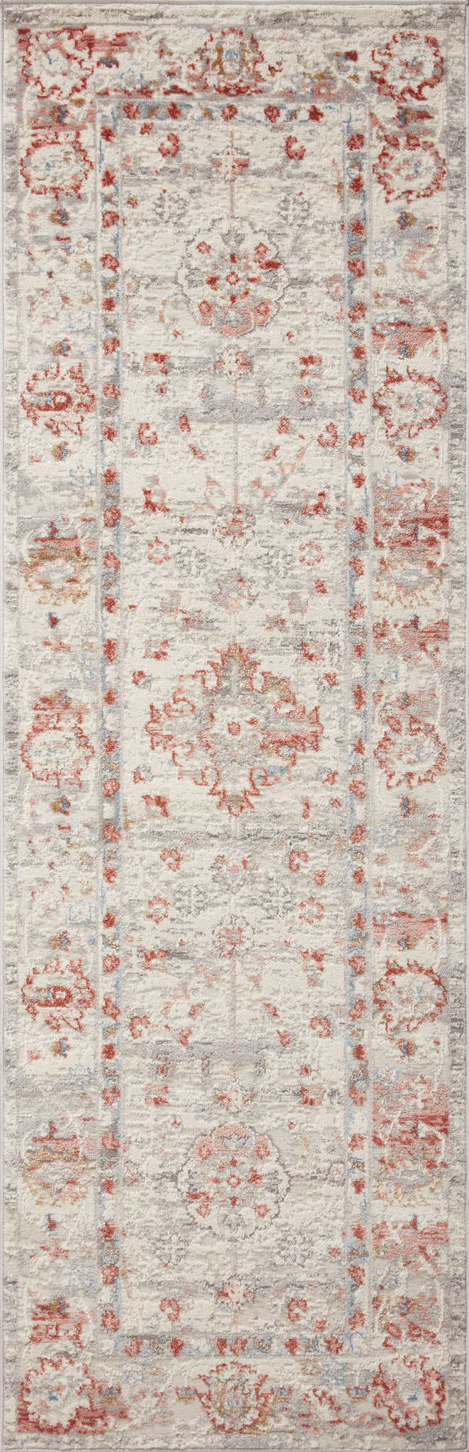 detail view of Estelle Ivory / Rust luxury Rug