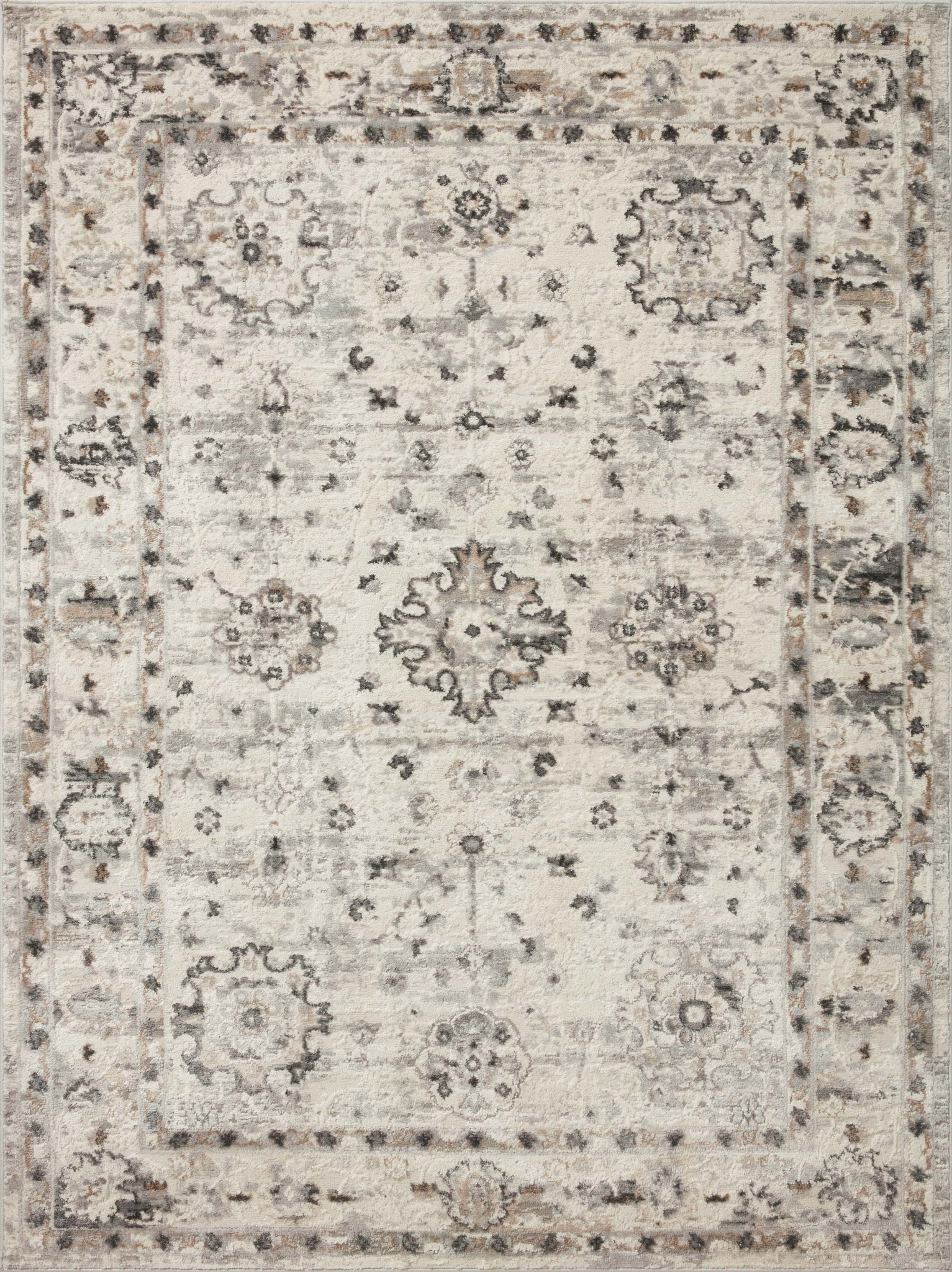 lifestyle view of Estelle Ivory / Stone luxury Rug