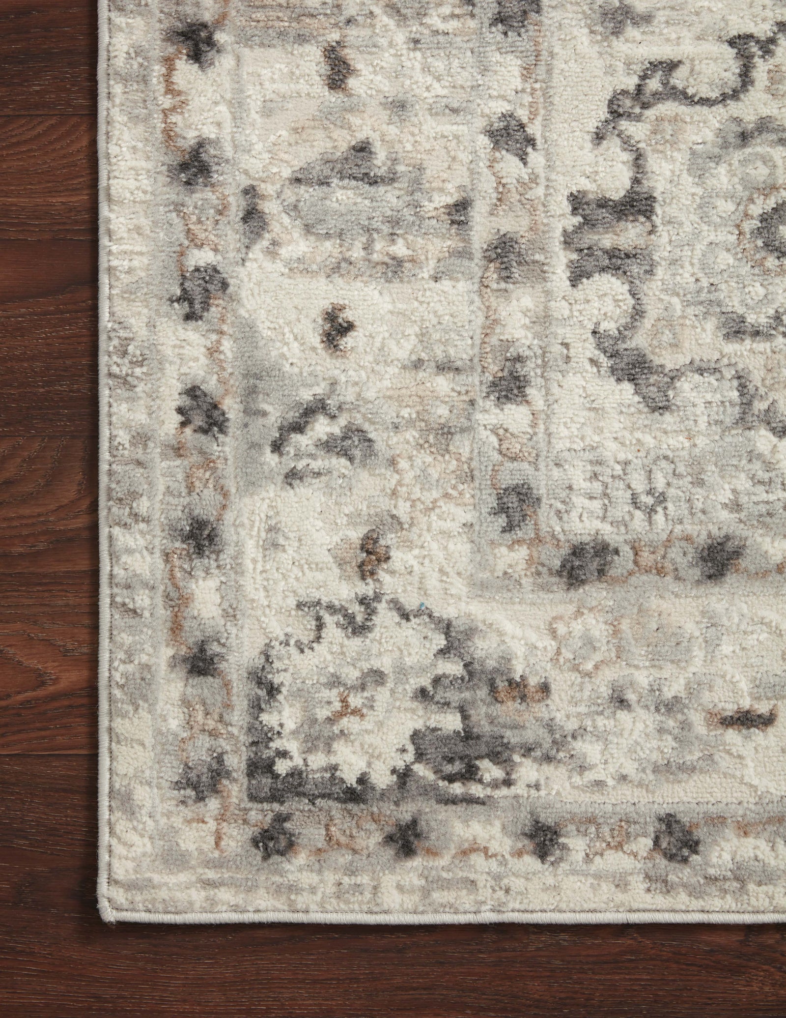 front view of Estelle Ivory / Stone luxury Rug