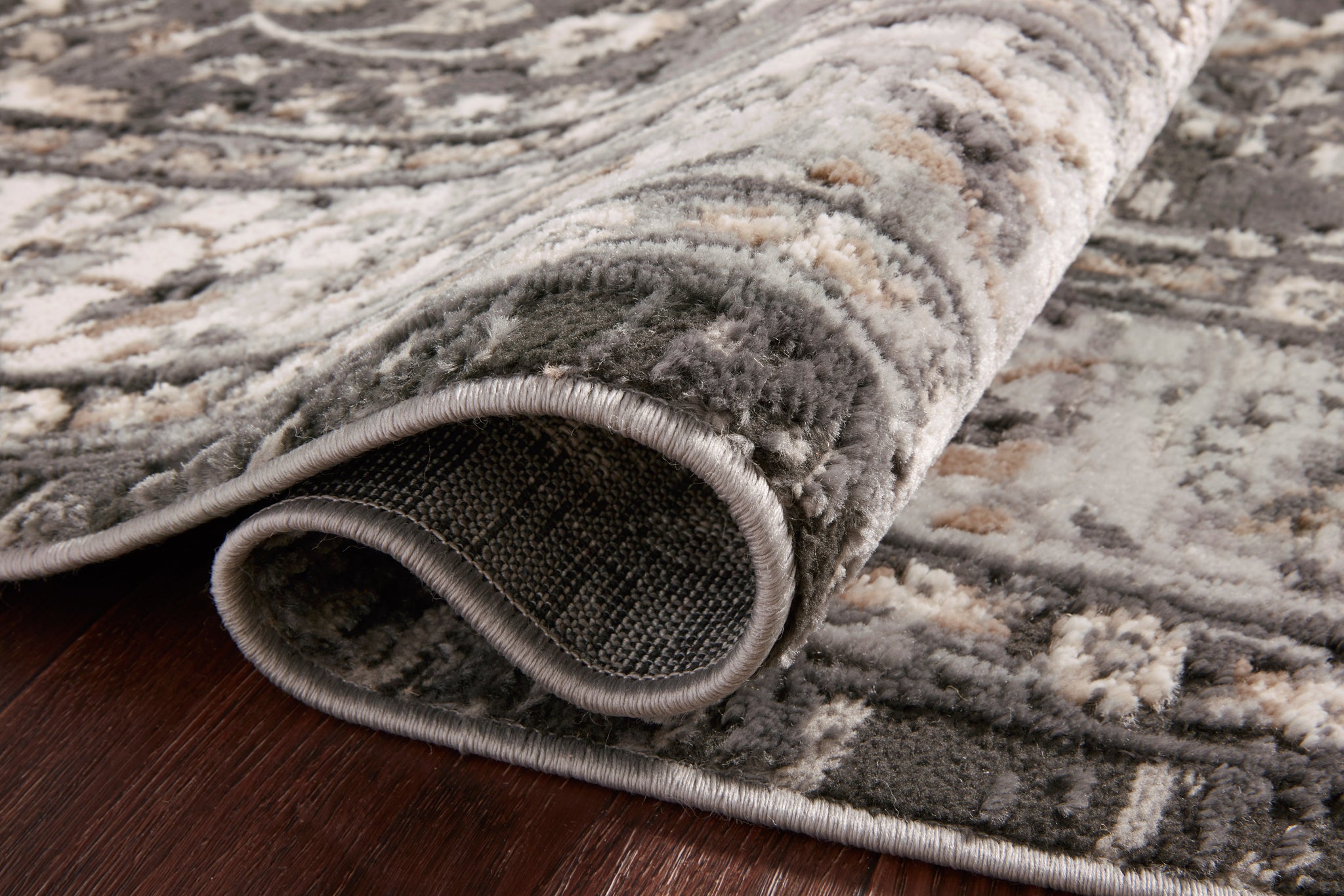 lifestyle view of Estelle Charcoal / Grey luxury Rug