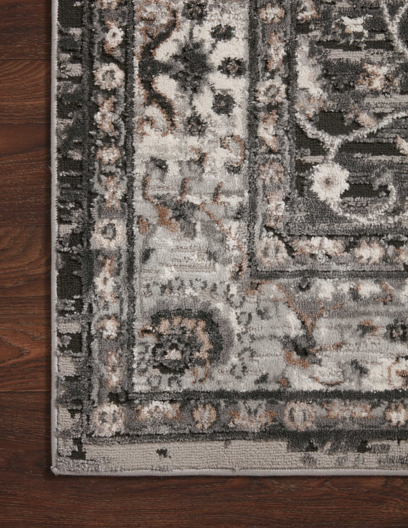 lifestyle view of Estelle Charcoal / Grey luxury Rug